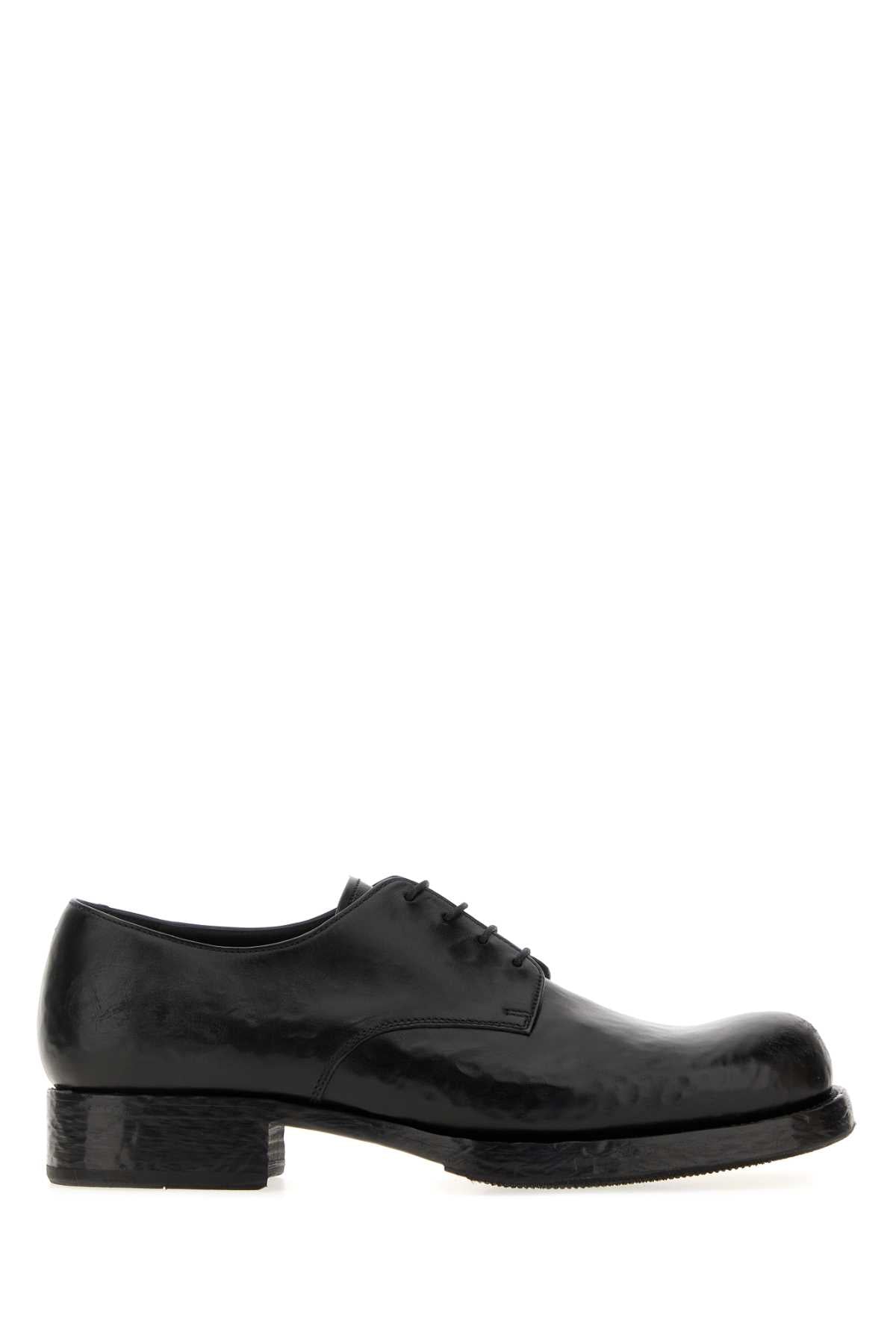 Prada Men Black Leather Lace-Up Shoes PRADA