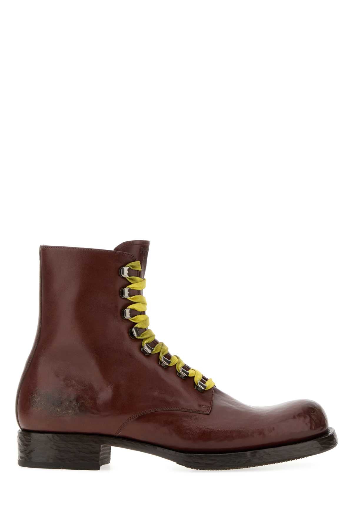 Prada Men Brown Leather Ankle Boots PRADA