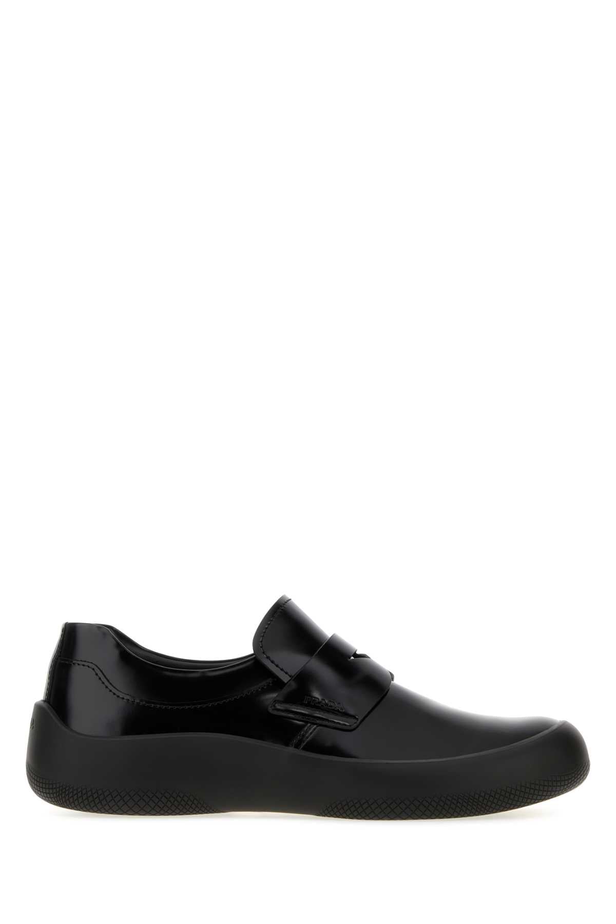 Prada Men Black Leather Prax Loafers PRADA