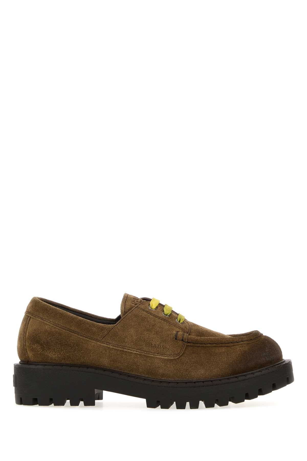Prada Men Brown Suede Loafers PRADA