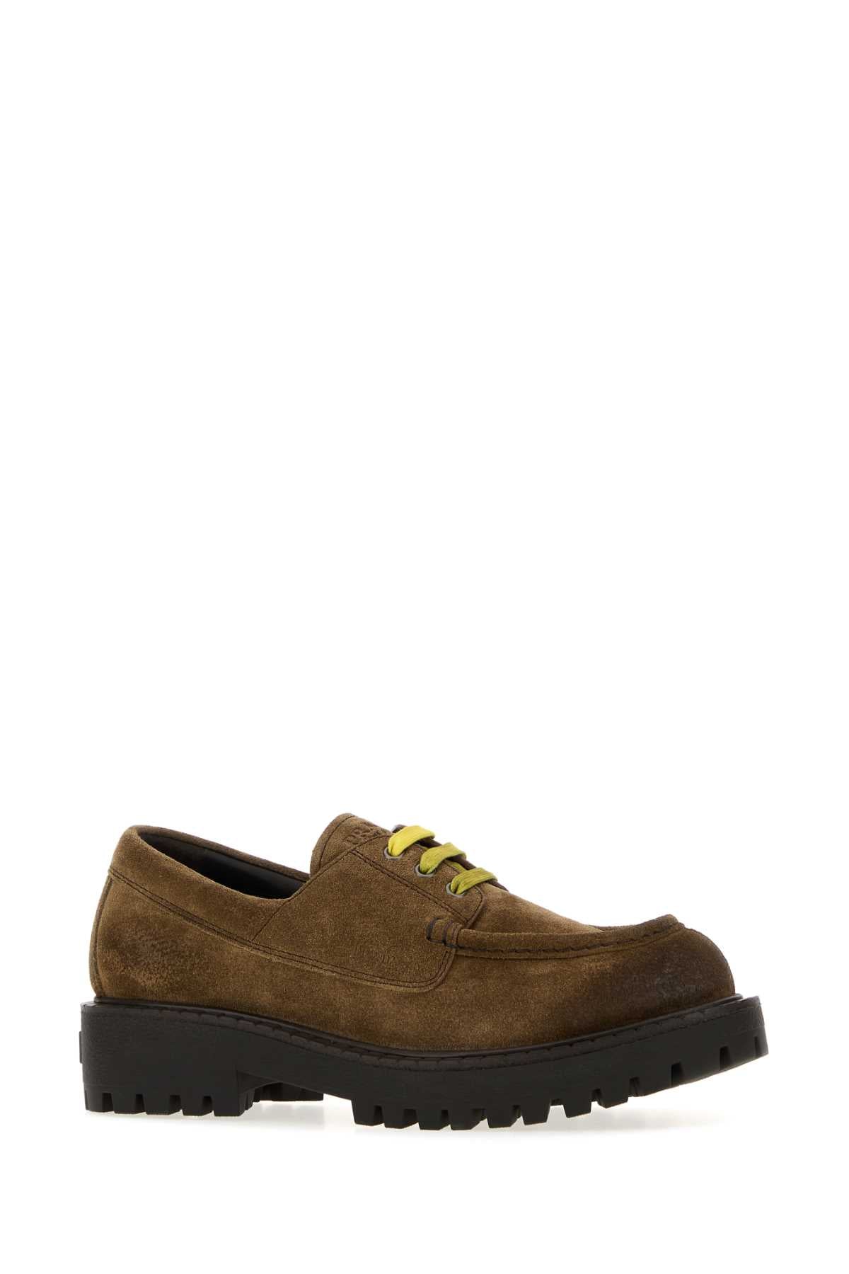 Prada Men Brown Suede Loafers PRADA