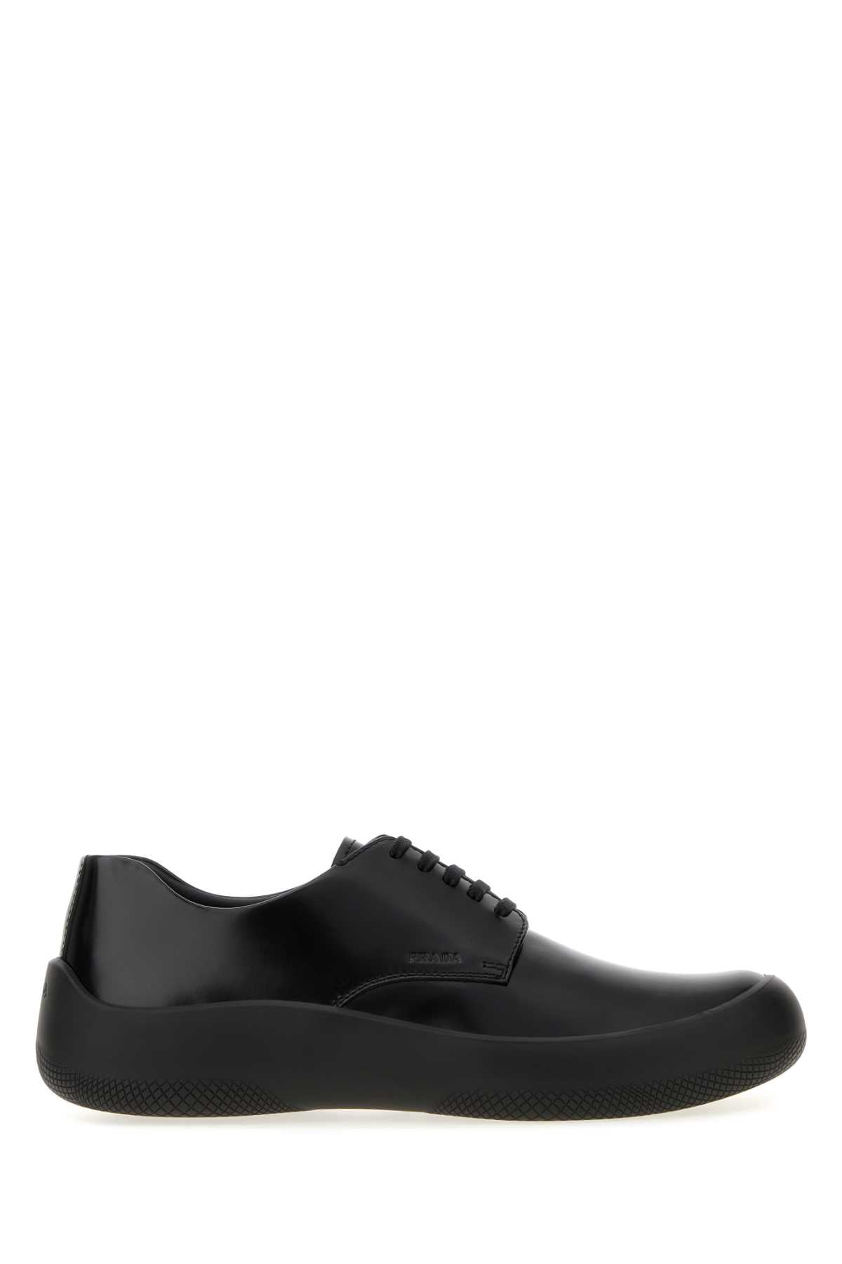Prada Men Black Leather Lace-Up Shoes PRADA