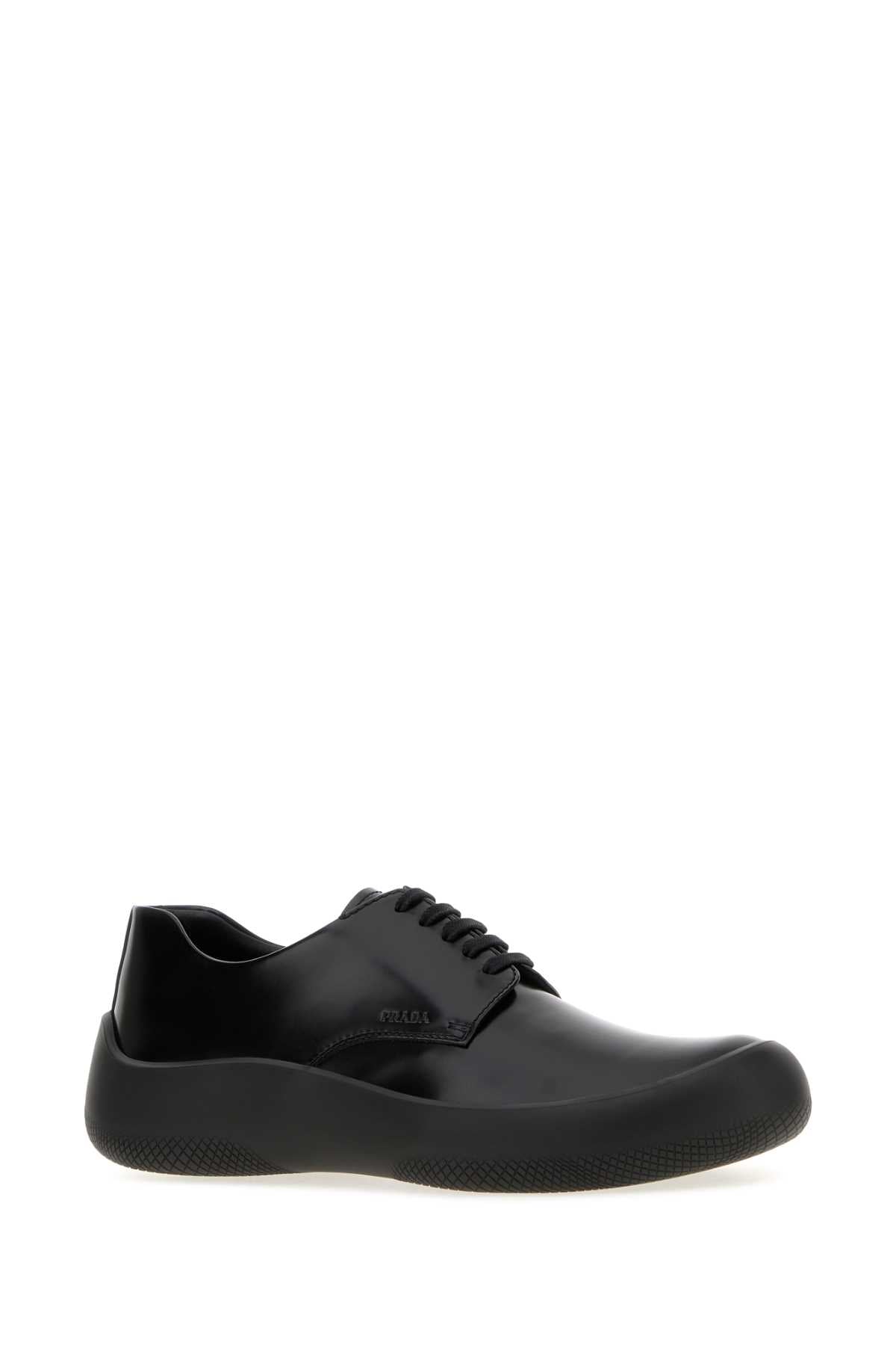 Prada Men Black Leather Lace-Up Shoes PRADA