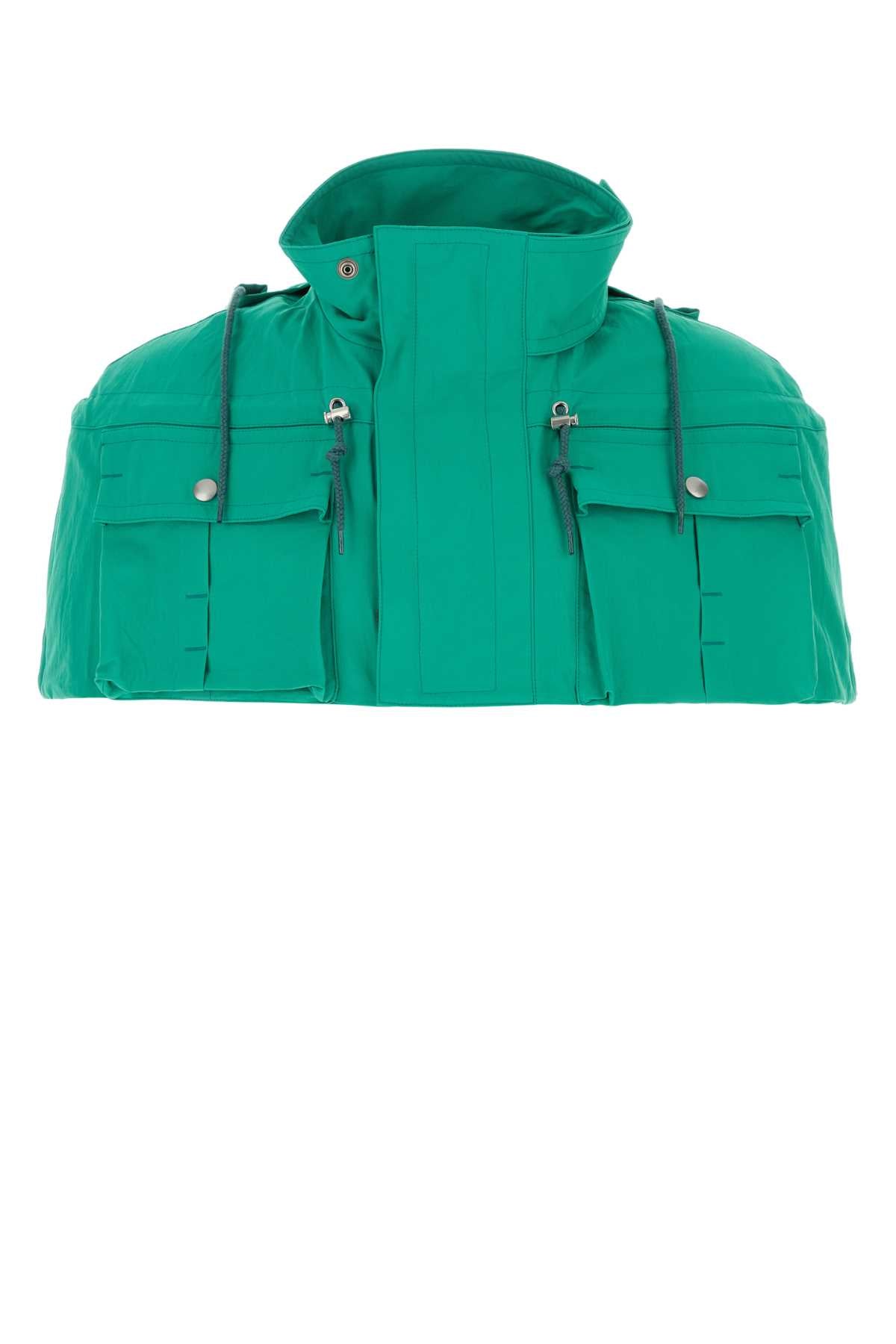 Prada Men Green Nylon Cape PRADA