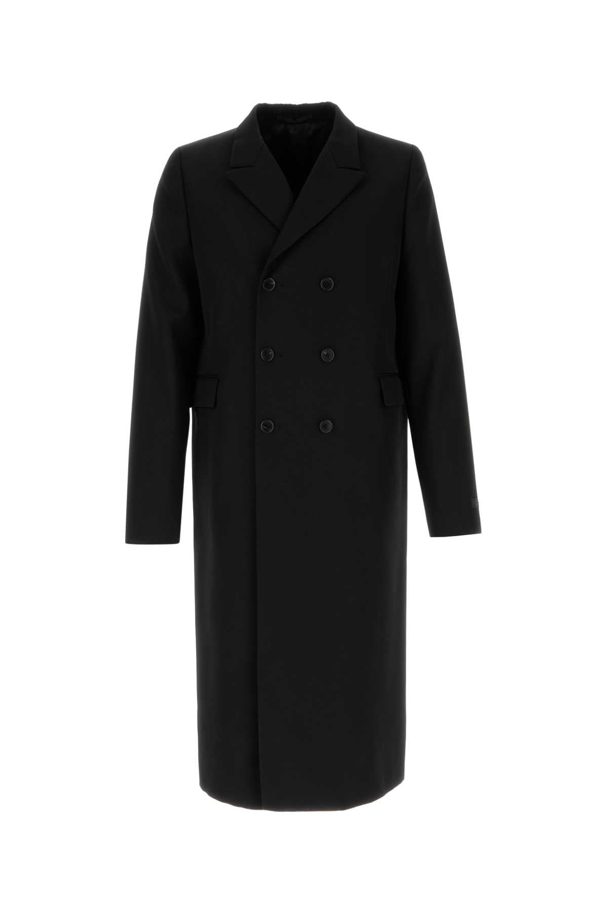 Prada Men Black Wool Overcoat PRADA