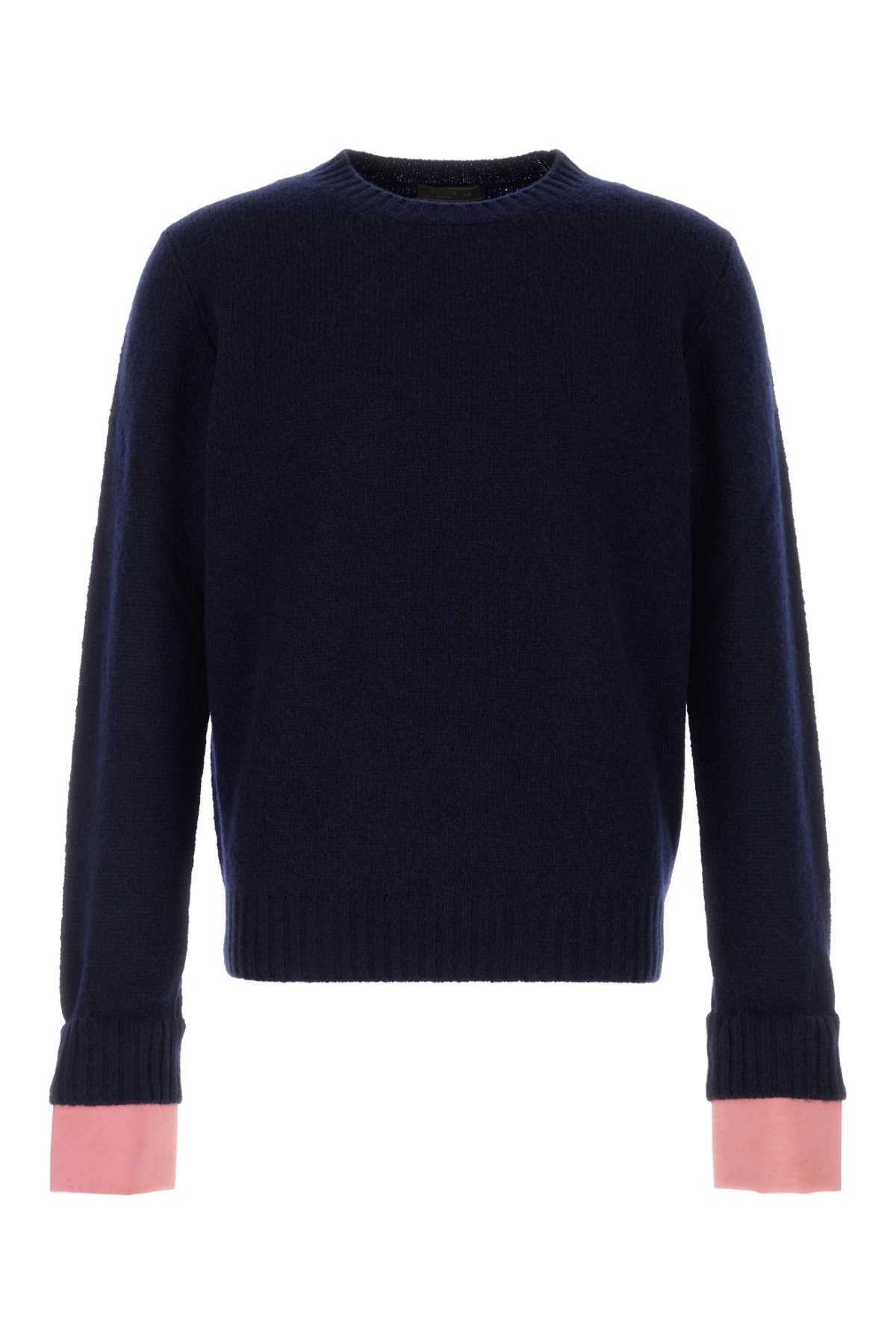 Prada Men Navy Blue Wool Sweater PRADA