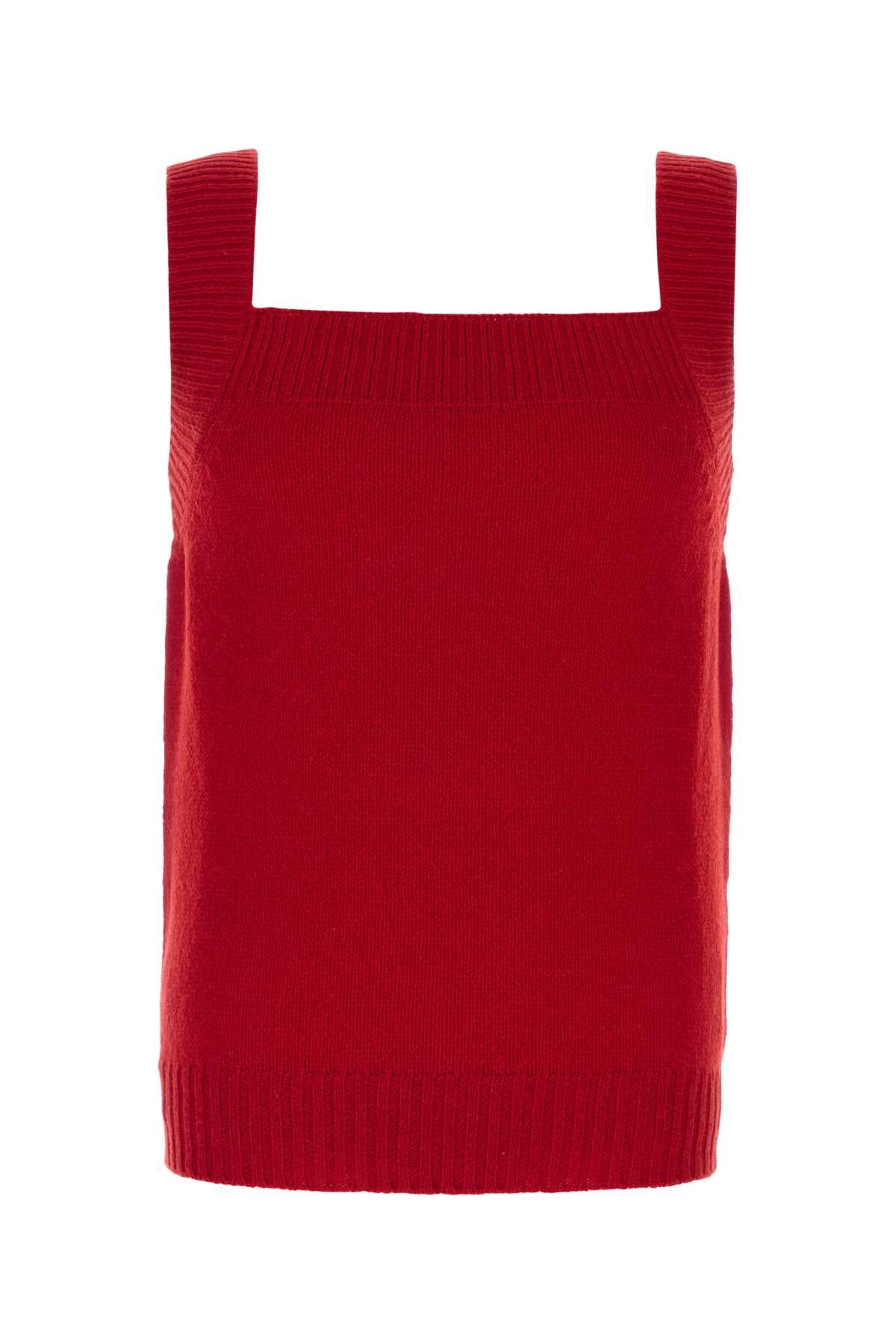 Prada Men Red Wool Vest PRADA