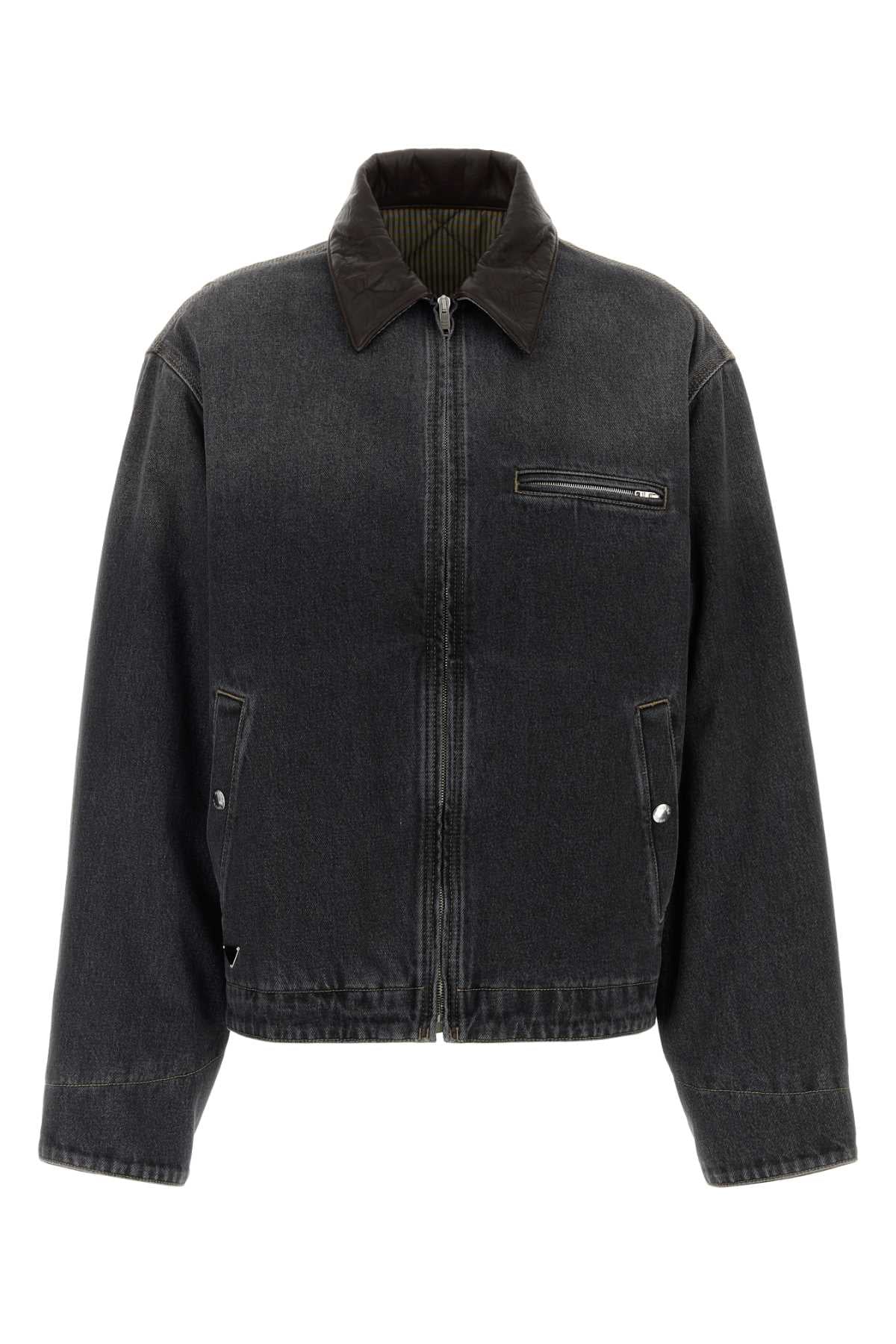 Prada Men Black Denim Padded Jacket PRADA