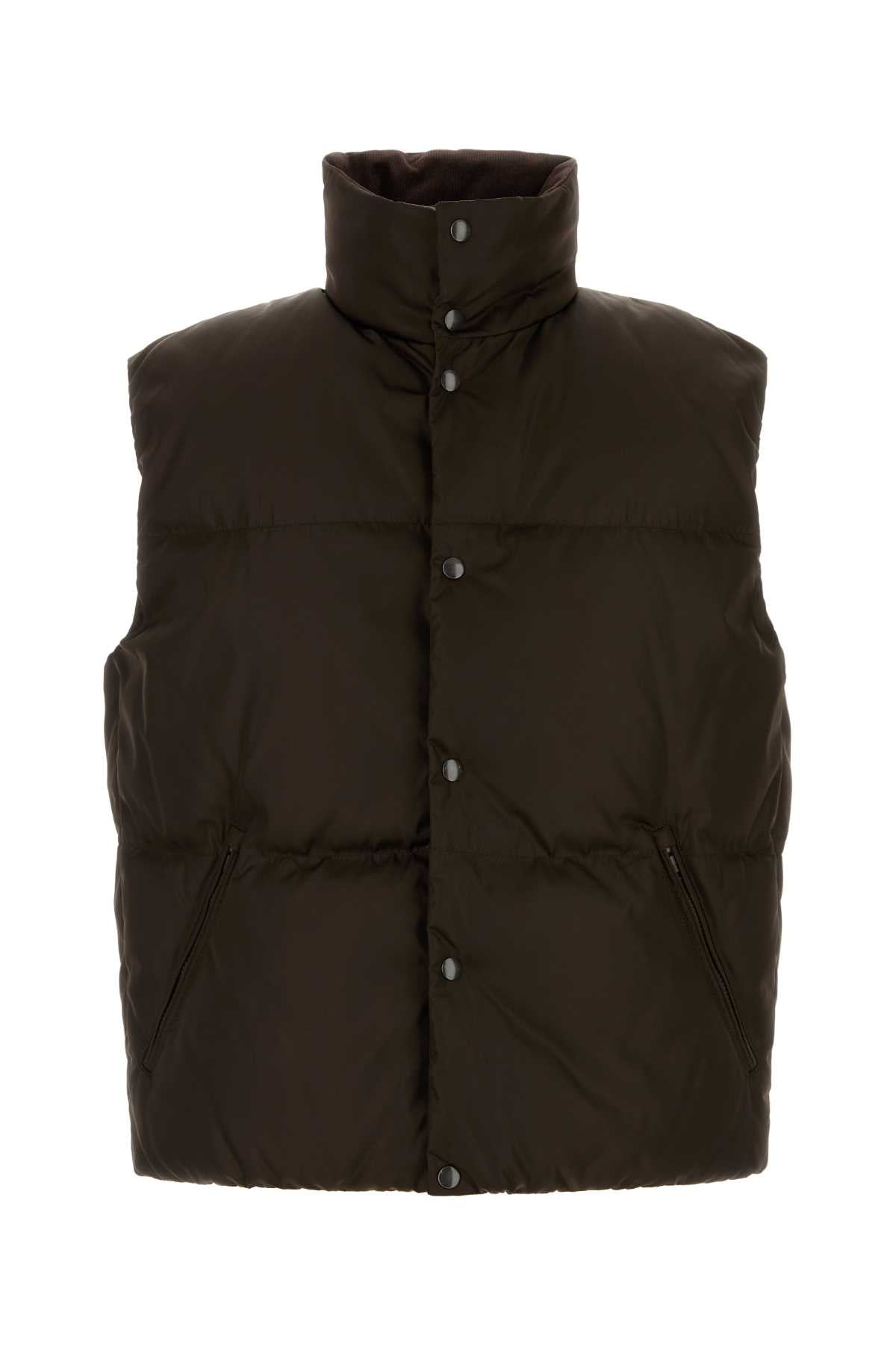 Prada Men Dark Brown Re-Nylon Down Jacket PRADA