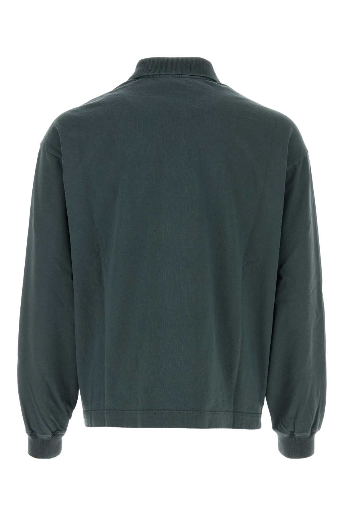 Prada Men Petrol Blue Cotton Polo Shirt PRADA