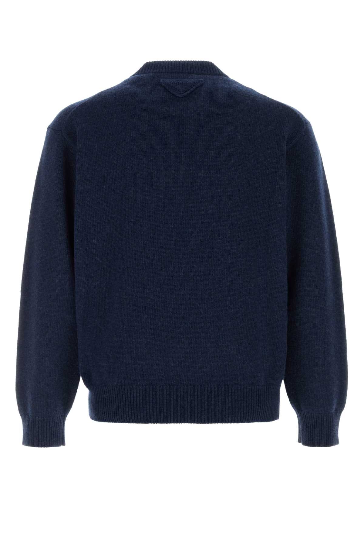 Prada Men Navy Blue Cashmere Sweater PRADA