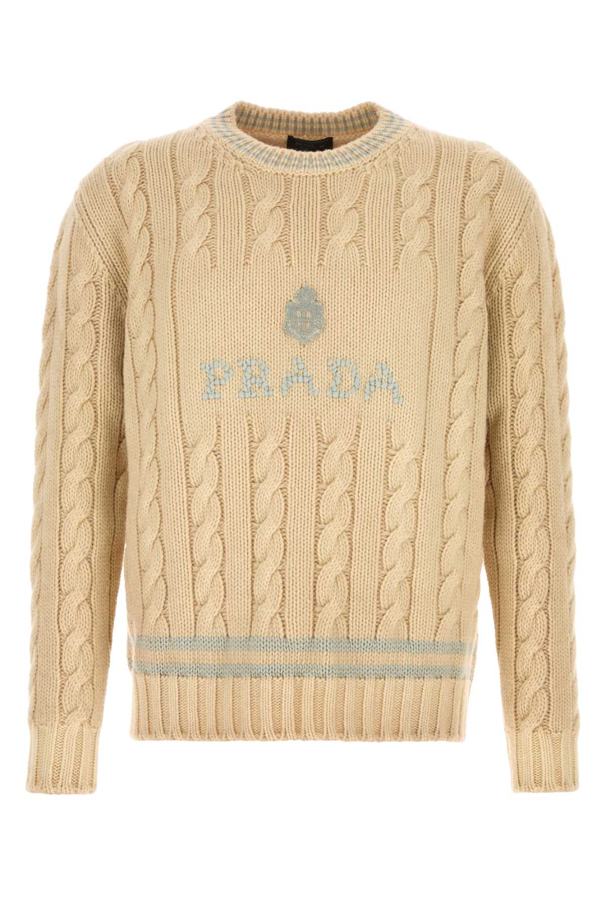 Prada Men Cream Wool Sweater PRADA