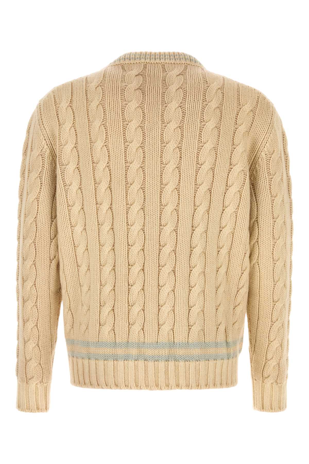 Prada Men Cream Wool Sweater PRADA