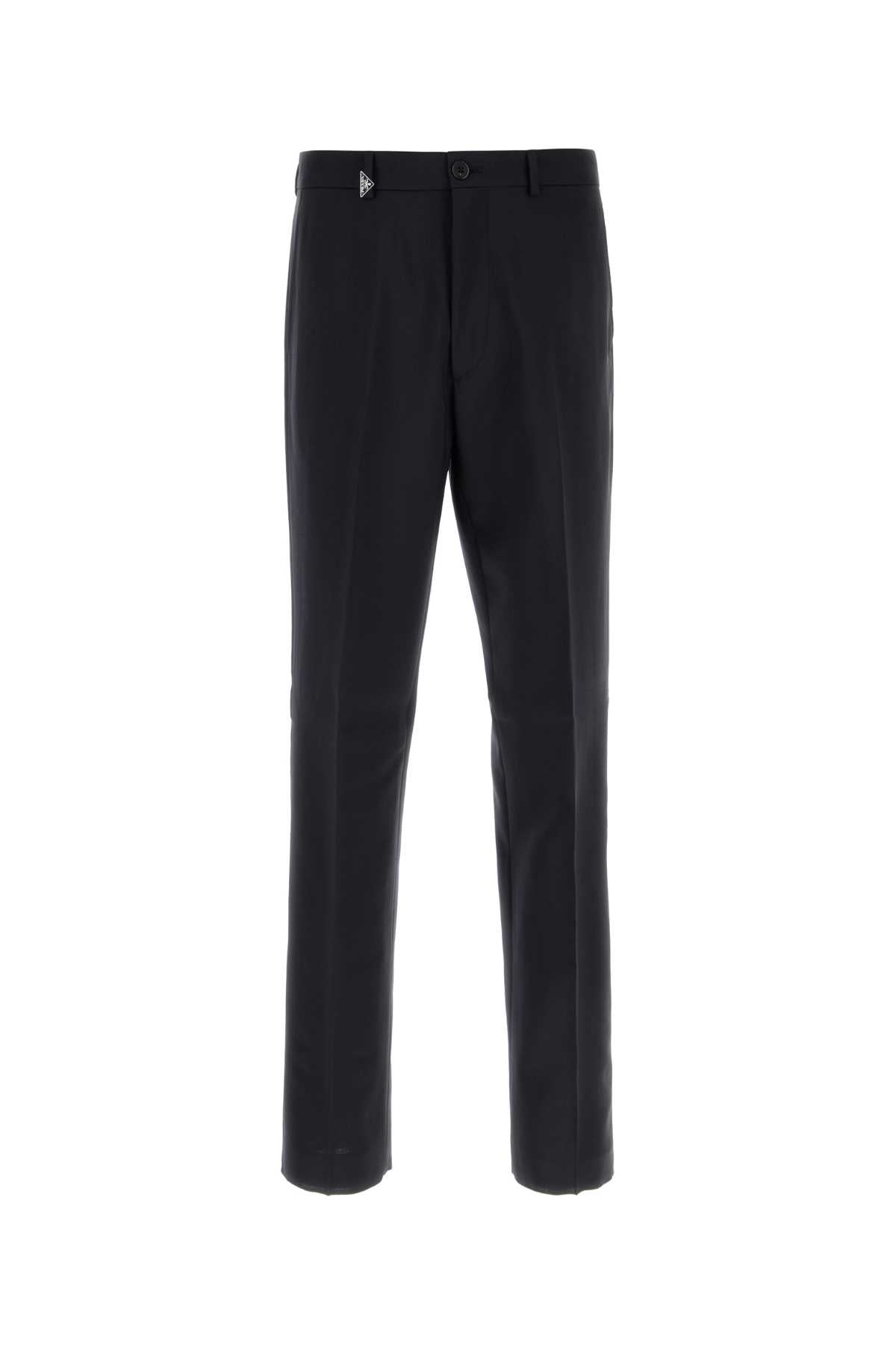 Prada Men Navy Blue Wool Blend Pant PRADA