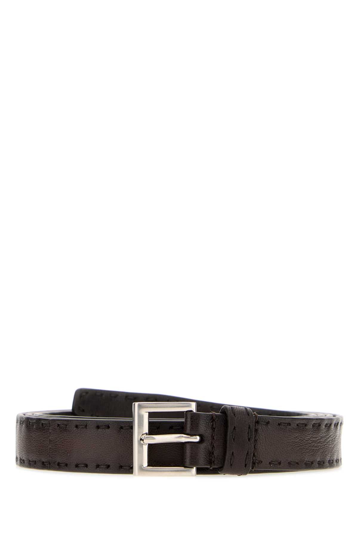 Prada Men Brown Nappa Leather Belt PRADA