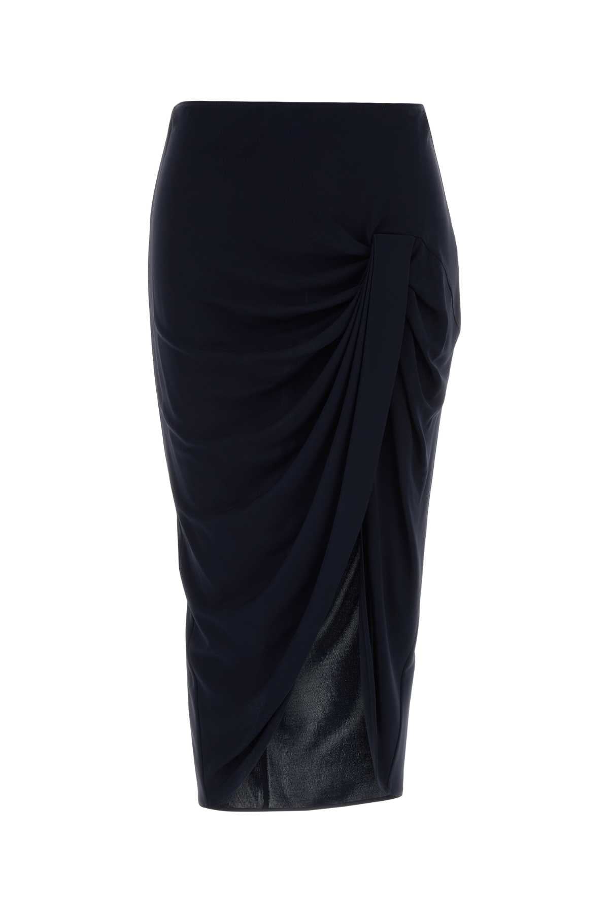 Stella Mccartney Women Midnight Blue Viscose Skirt STELLA MCCARTNEY