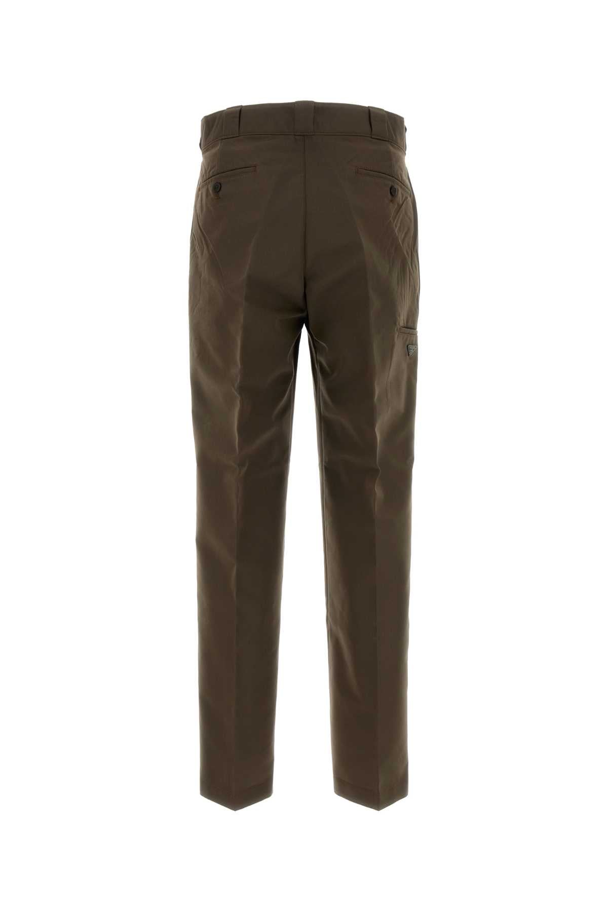 Prada Men Brown Canvas Pant PRADA