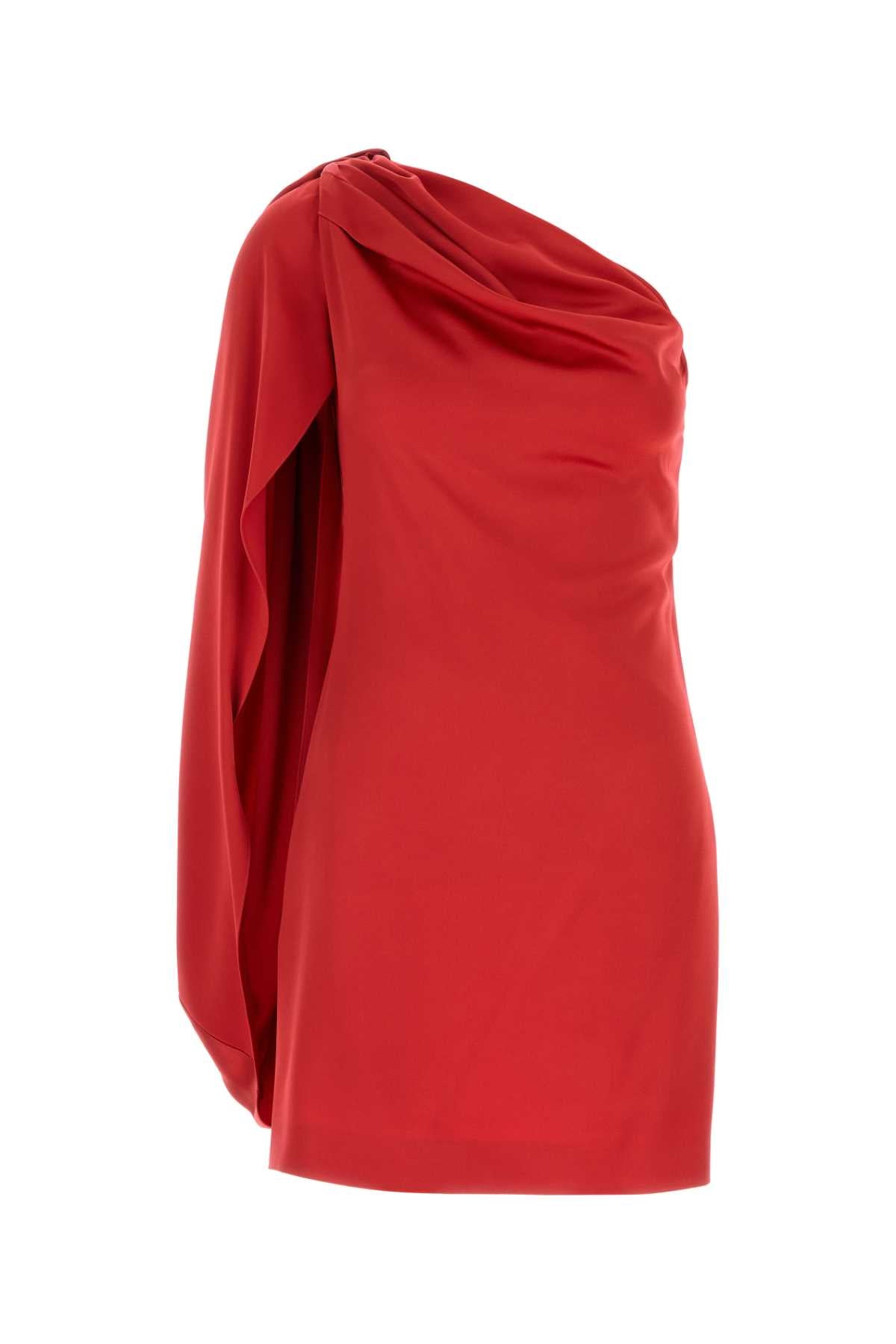 Stella Mccartney Women Red Satin One-Shoulder Mini Dress STELLA MCCARTNEY