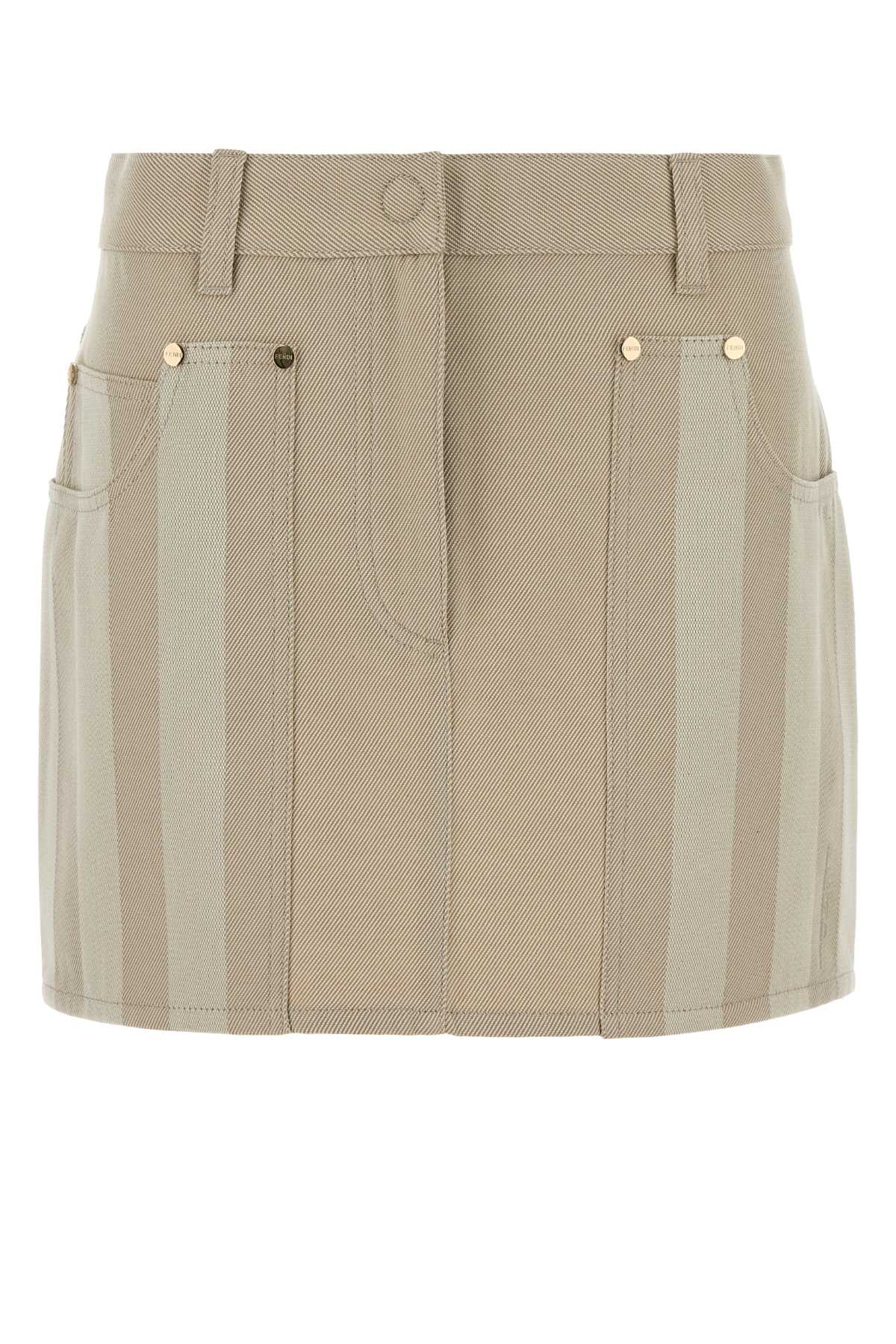 Fendi Women Beige Drill Mini Skirt FENDI