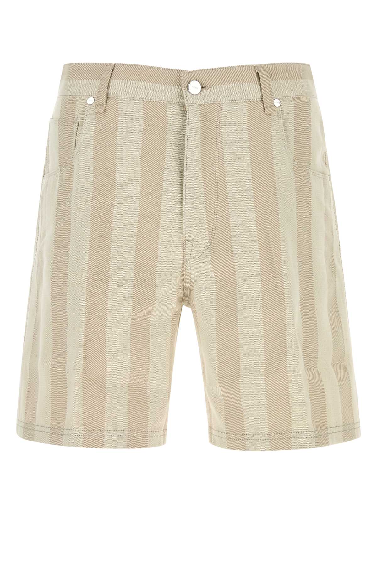 Fendi Men Embroidered Canvas Bermuda Shorts FENDI
