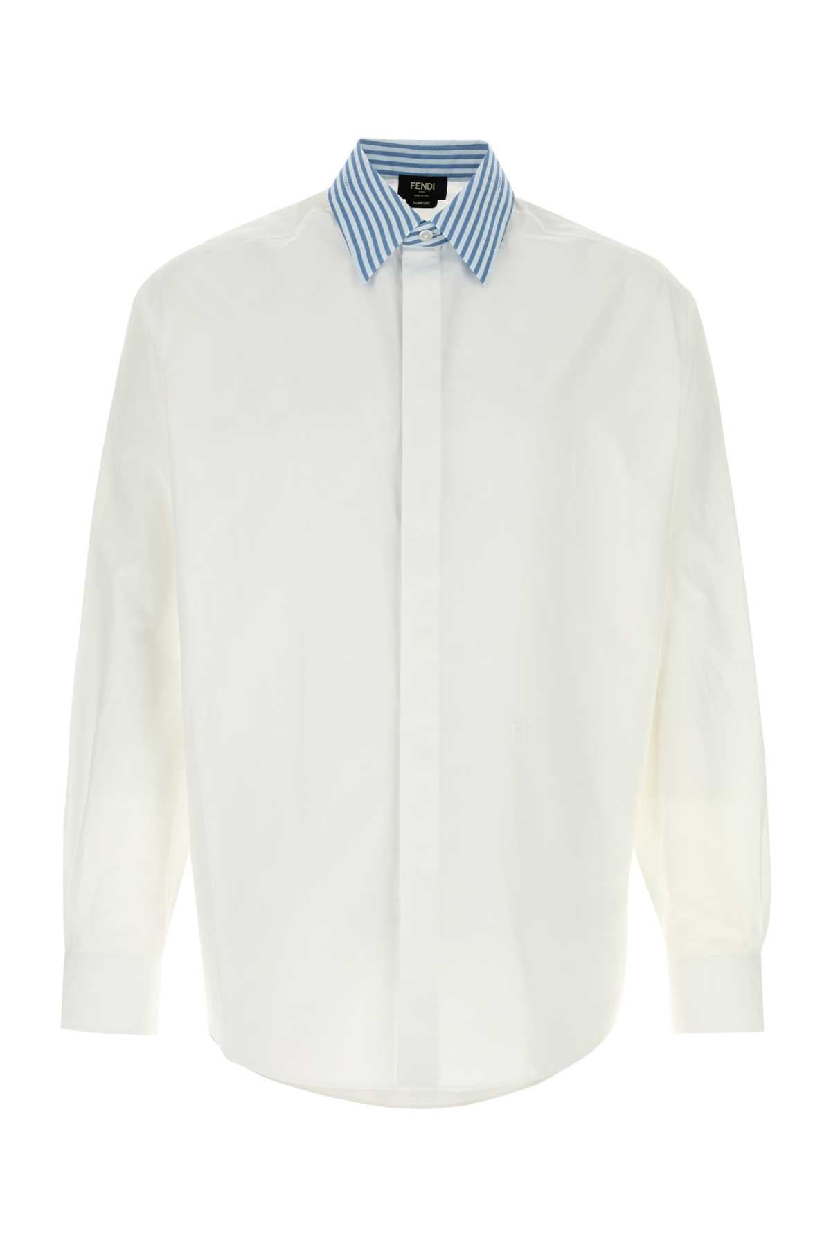 Fendi Men White Poplin Shirt FENDI