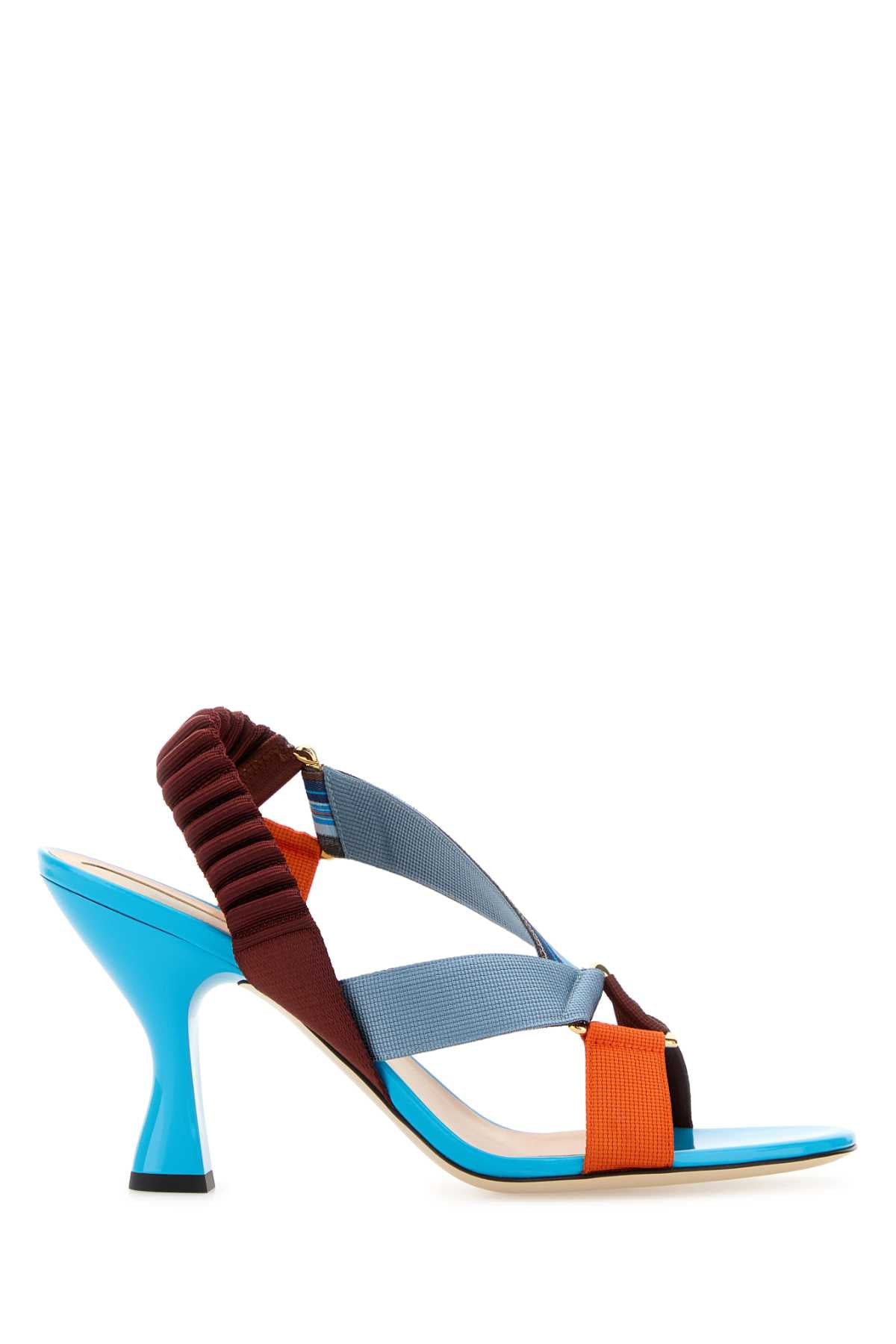 Fendi Women Multicolor Fabric Colibrã¬ Iconic Sandals FENDI