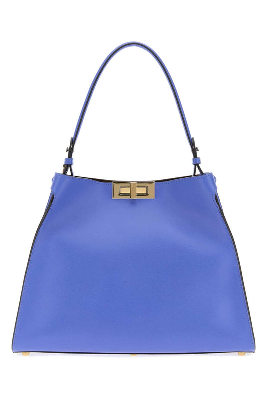 Fendi Women Blue Leather Medium Fendi Way Handbag FENDI