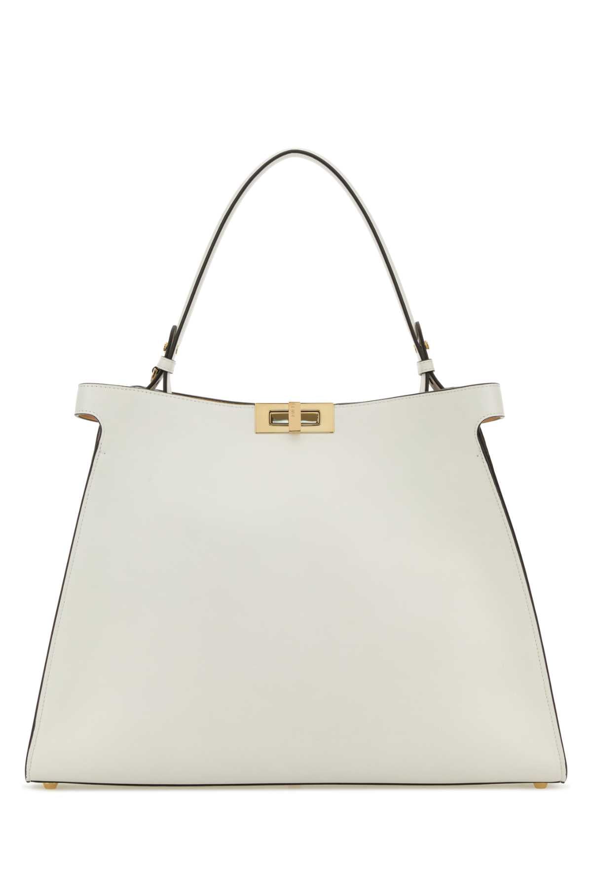 Fendi Women Ivory Leather Large Fendi Way Shopping Bag FENDI