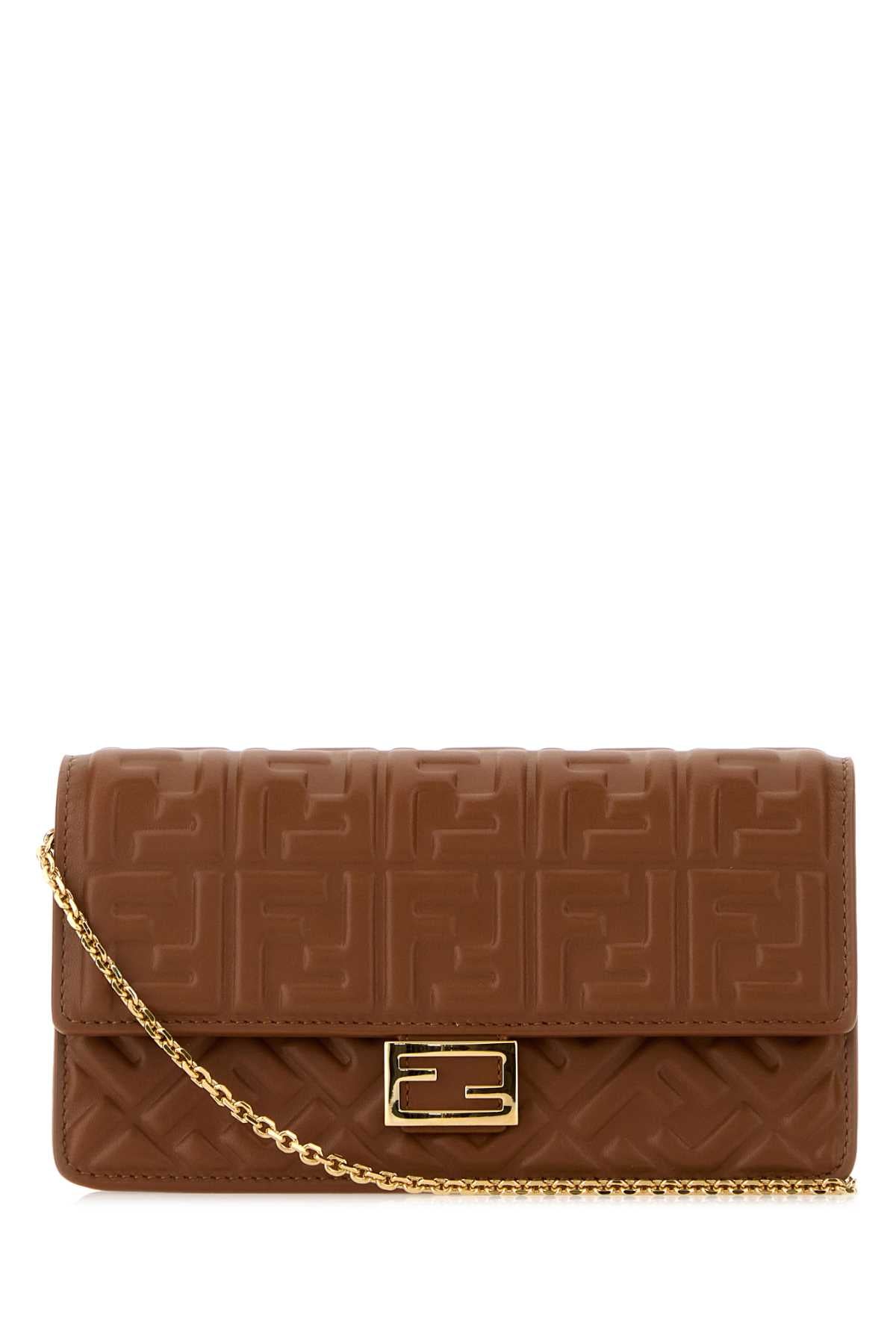 Fendi Women Chocolate Nappa Leather Baguette Wallet FENDI