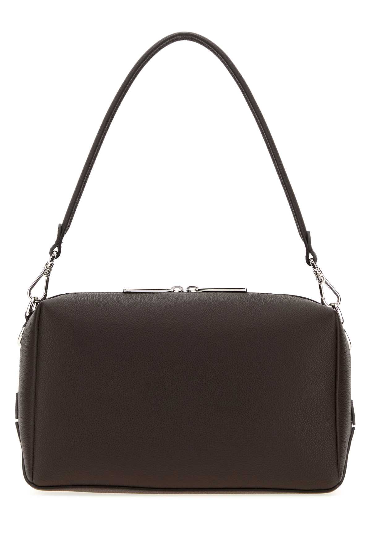 Fendi Men Dark Brown Leather Lui Medium Shoulder Bag FENDI