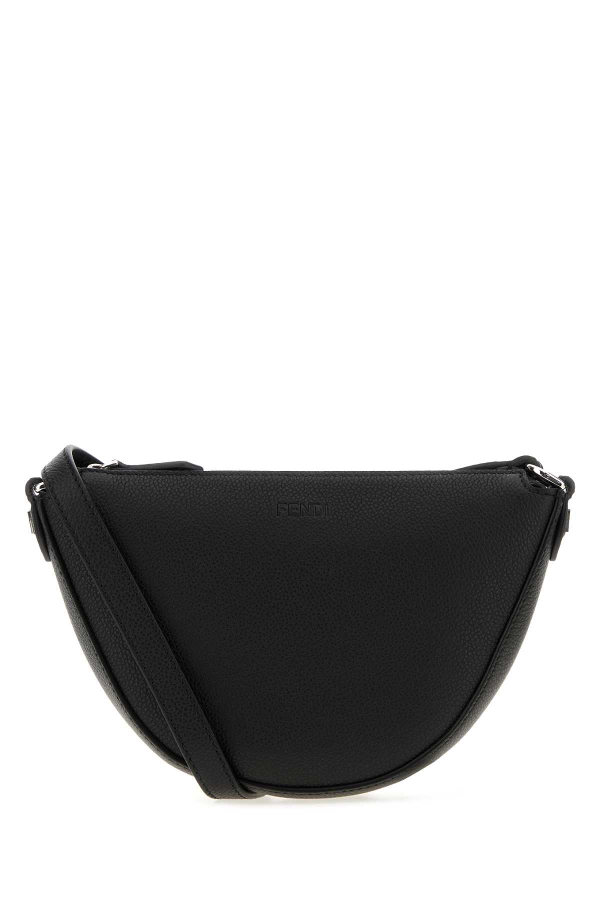 Fendi Men Black Leather Mini Fendi Melon Crossbody Bag FENDI