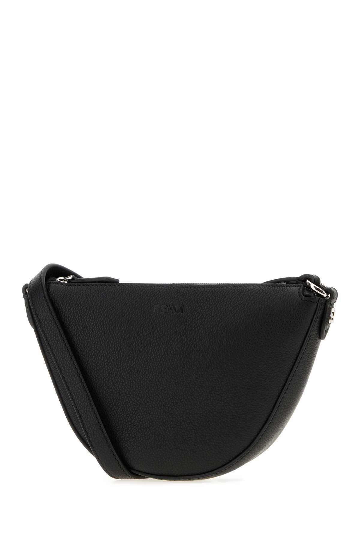 Fendi Men Black Leather Mini Fendi Melon Crossbody Bag FENDI