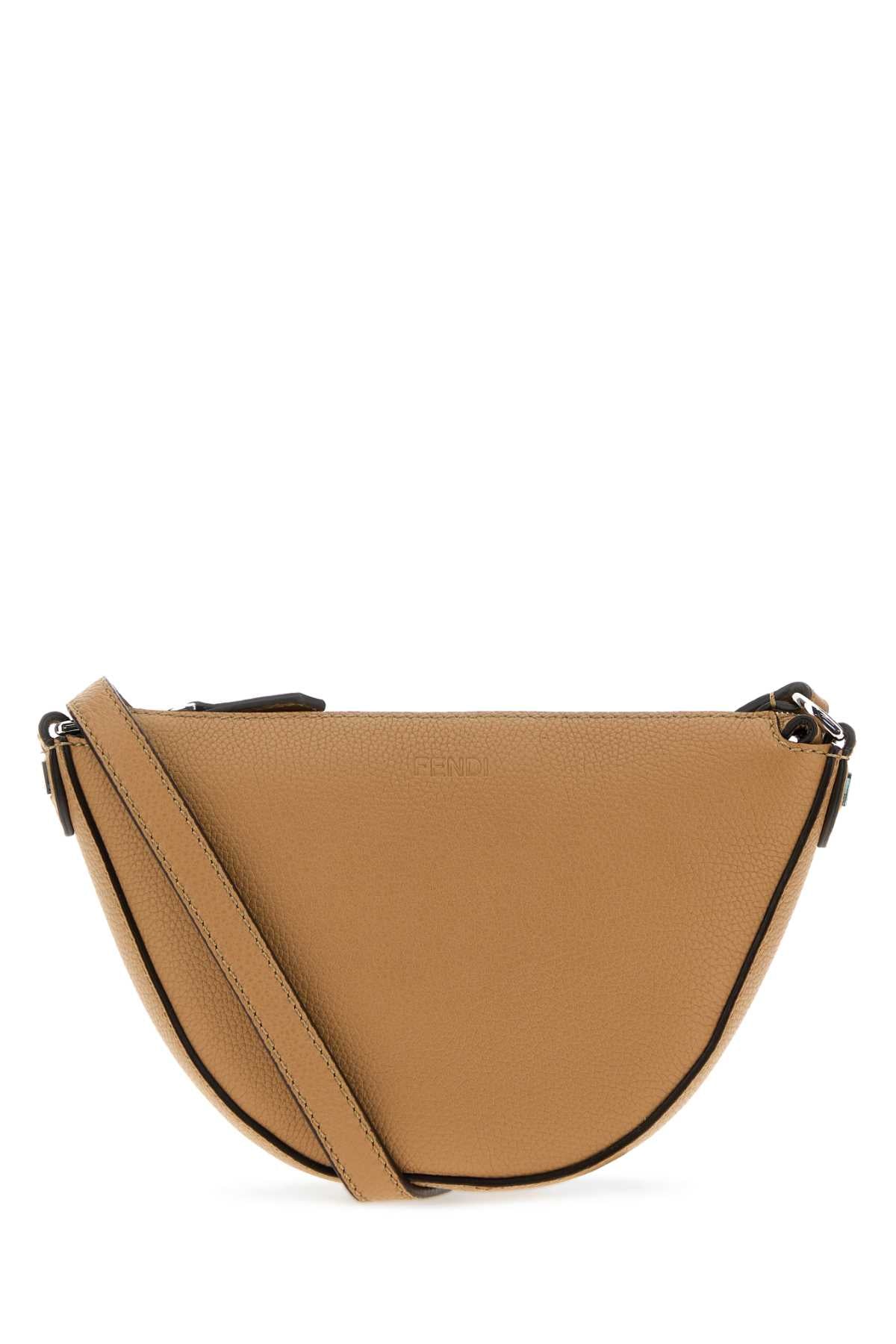 Fendi Men Camel Leather Mini Fendi Melon Crossbody Bag FENDI
