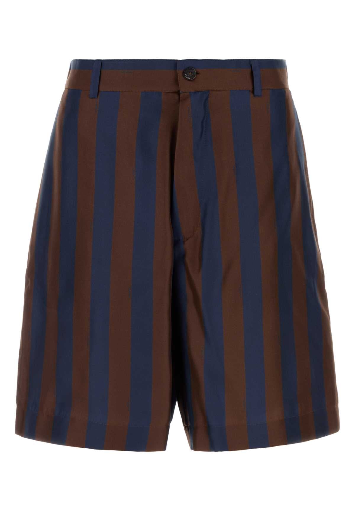 Fendi Men Printed Silk Bermuda Shorts FENDI