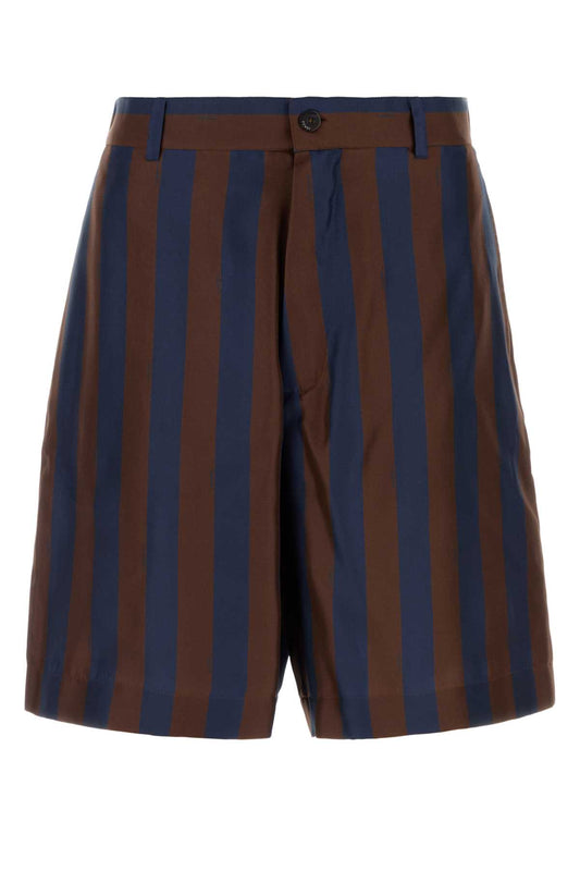 Fendi Men Printed Silk Bermuda Shorts