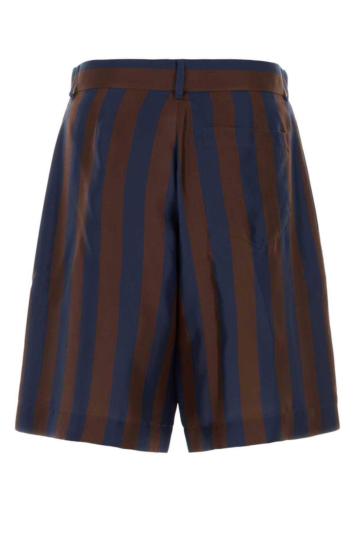 Fendi Men Printed Silk Bermuda Shorts FENDI