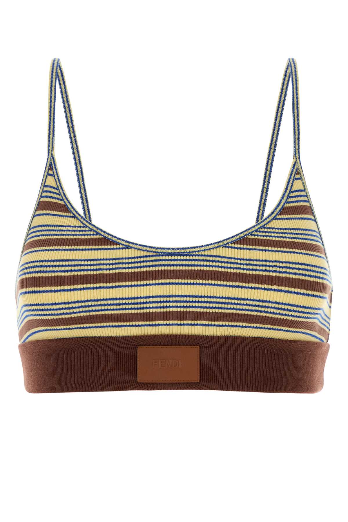 Fendi Women Embroidered Stretch Cotton Crop-Top FENDI