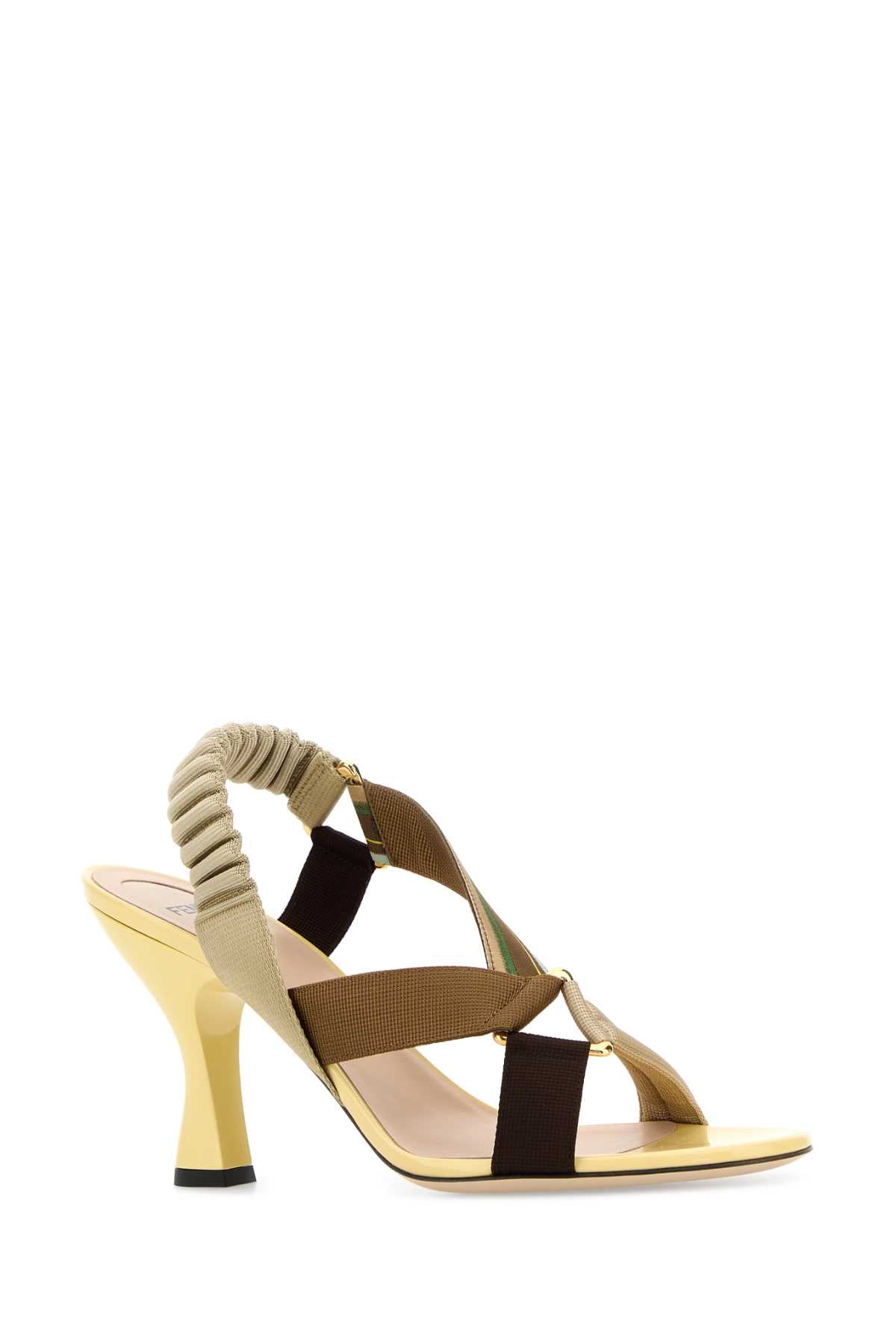 Fendi Women Multicolor Fabric Colibrã¬ Iconic Sandals FENDI