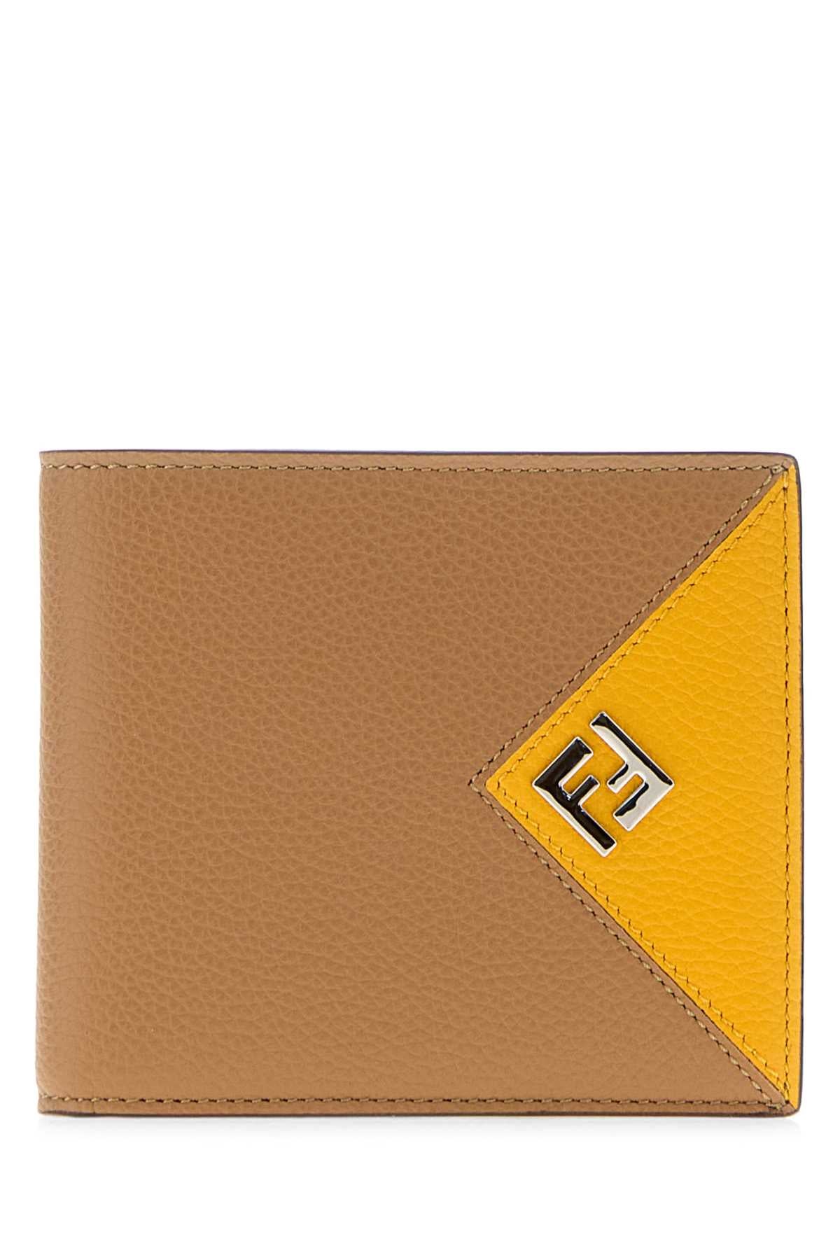 Fendi Men Beige Leather Fendi Lui Wallet FENDI