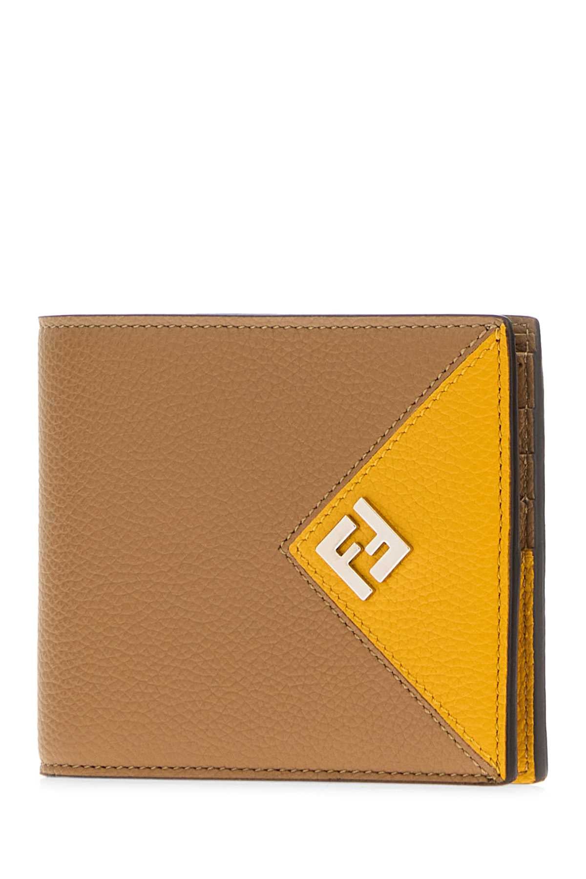Fendi Men Beige Leather Fendi Lui Wallet FENDI