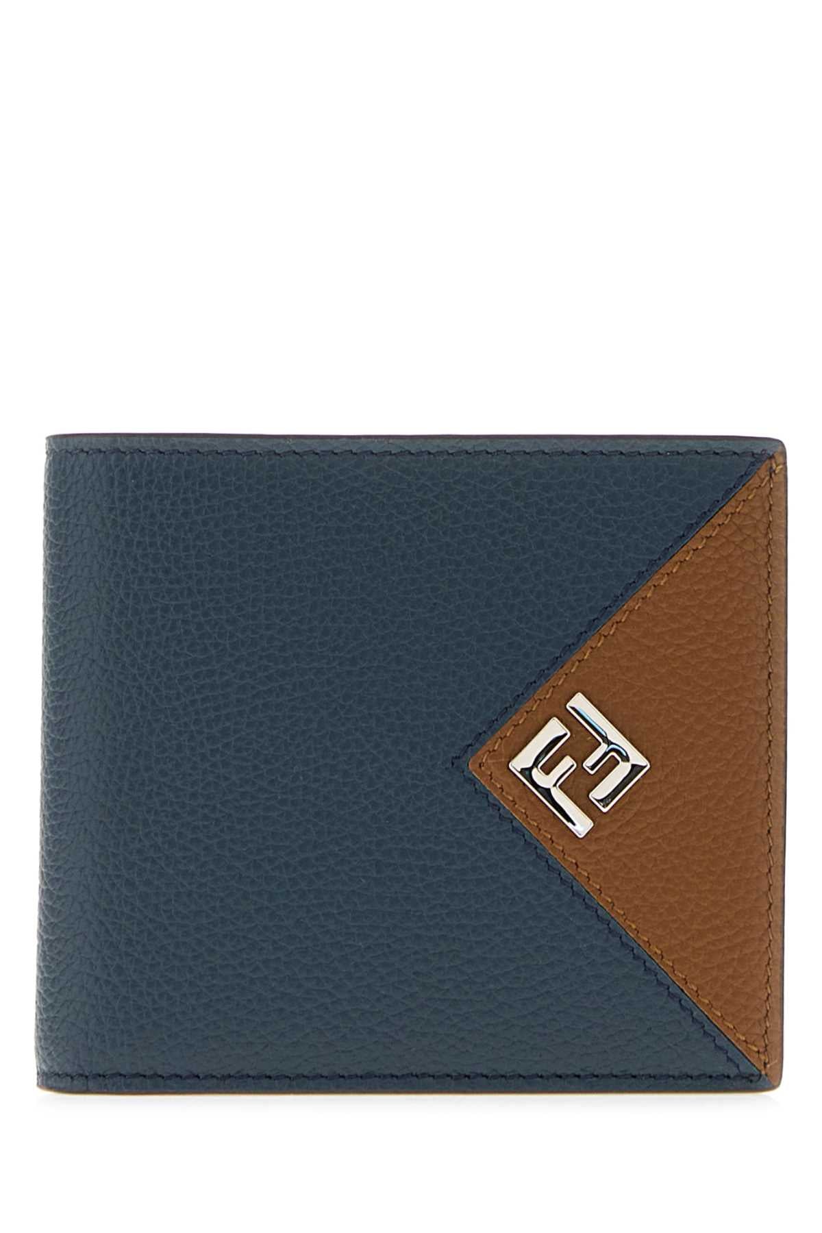 Fendi Men Navy Blue Leather Fendi Lui Wallet FENDI