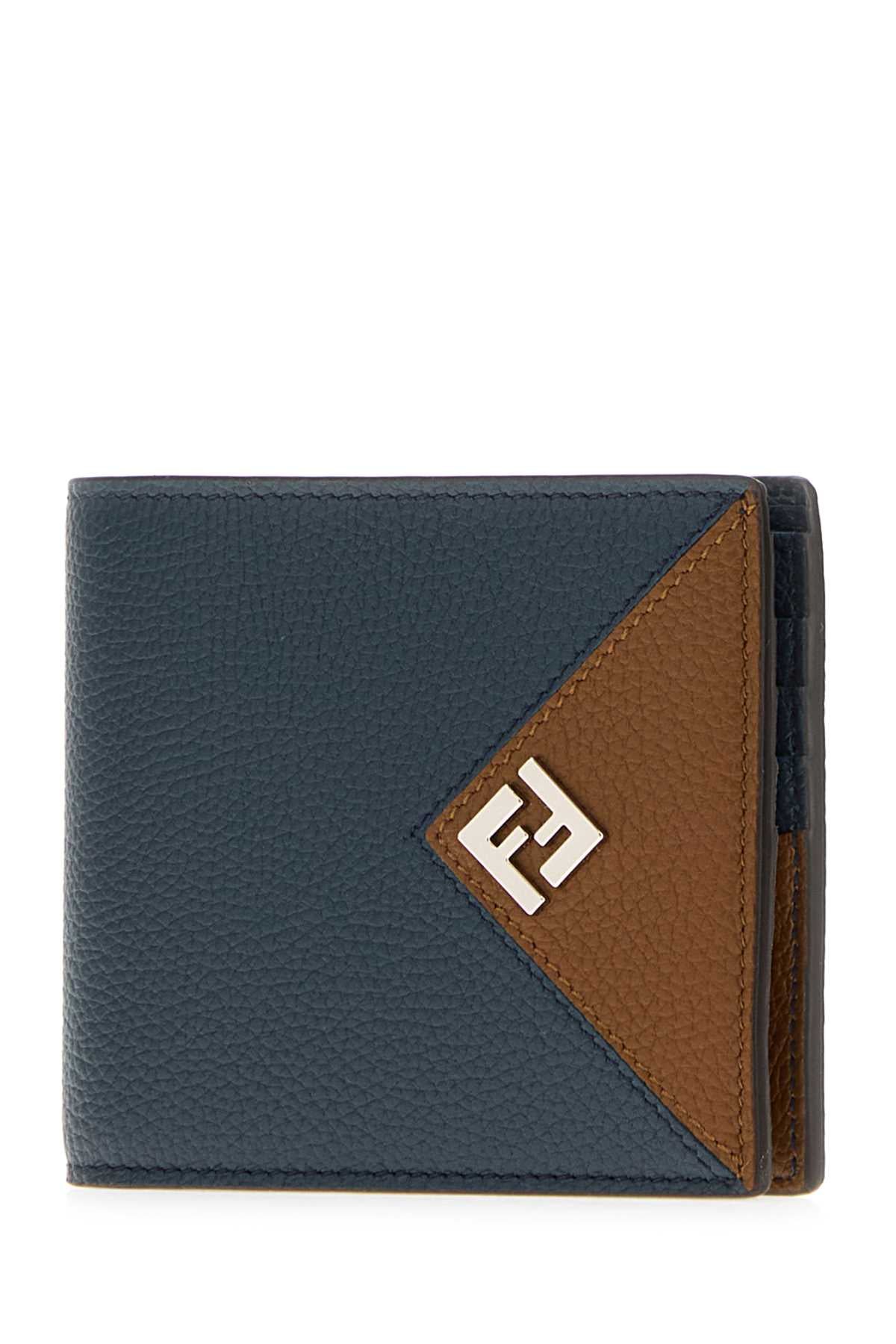 Fendi Men Navy Blue Leather Fendi Lui Wallet FENDI