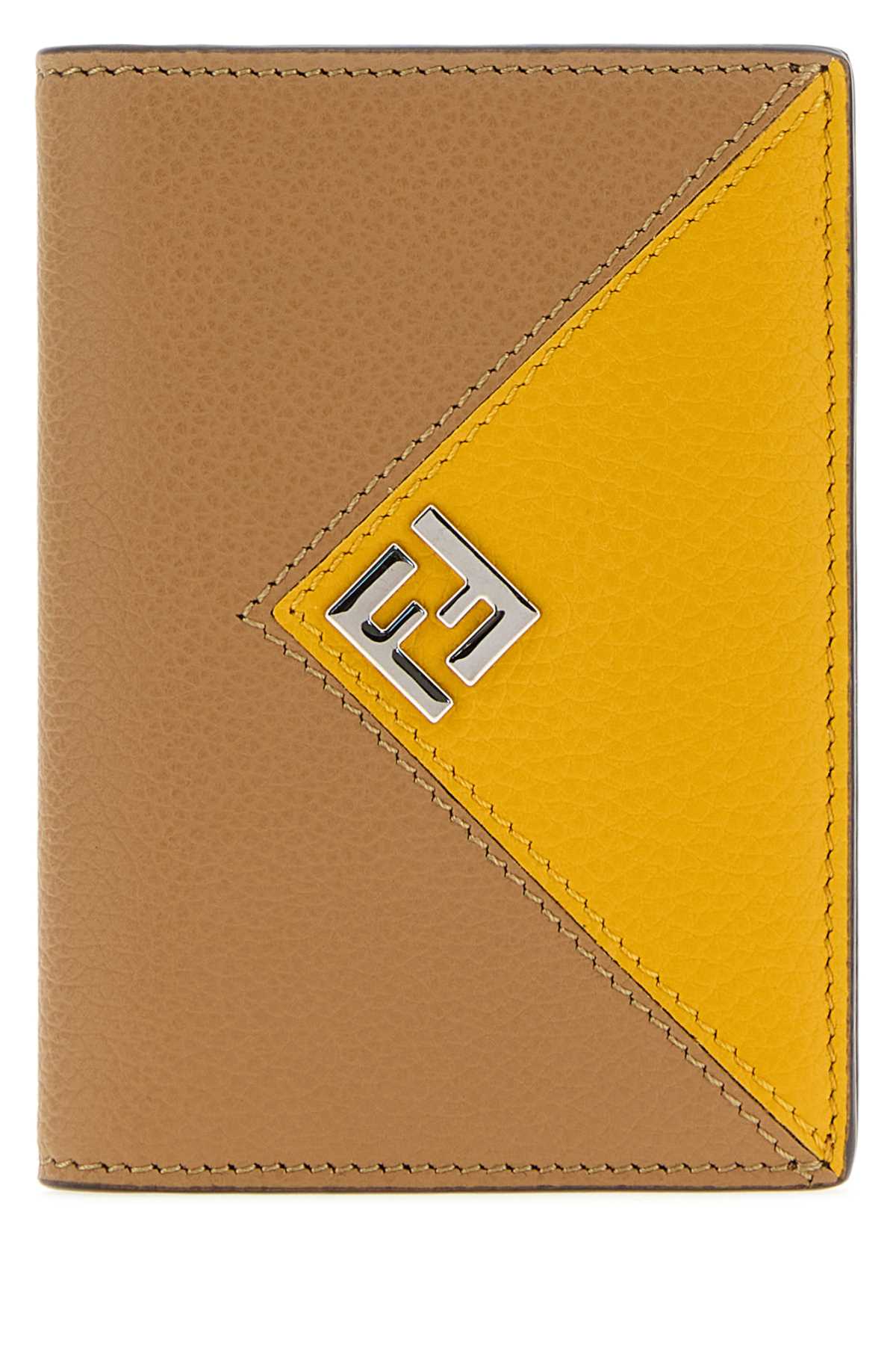 Fendi Men Camel Leather Card Holder FENDI