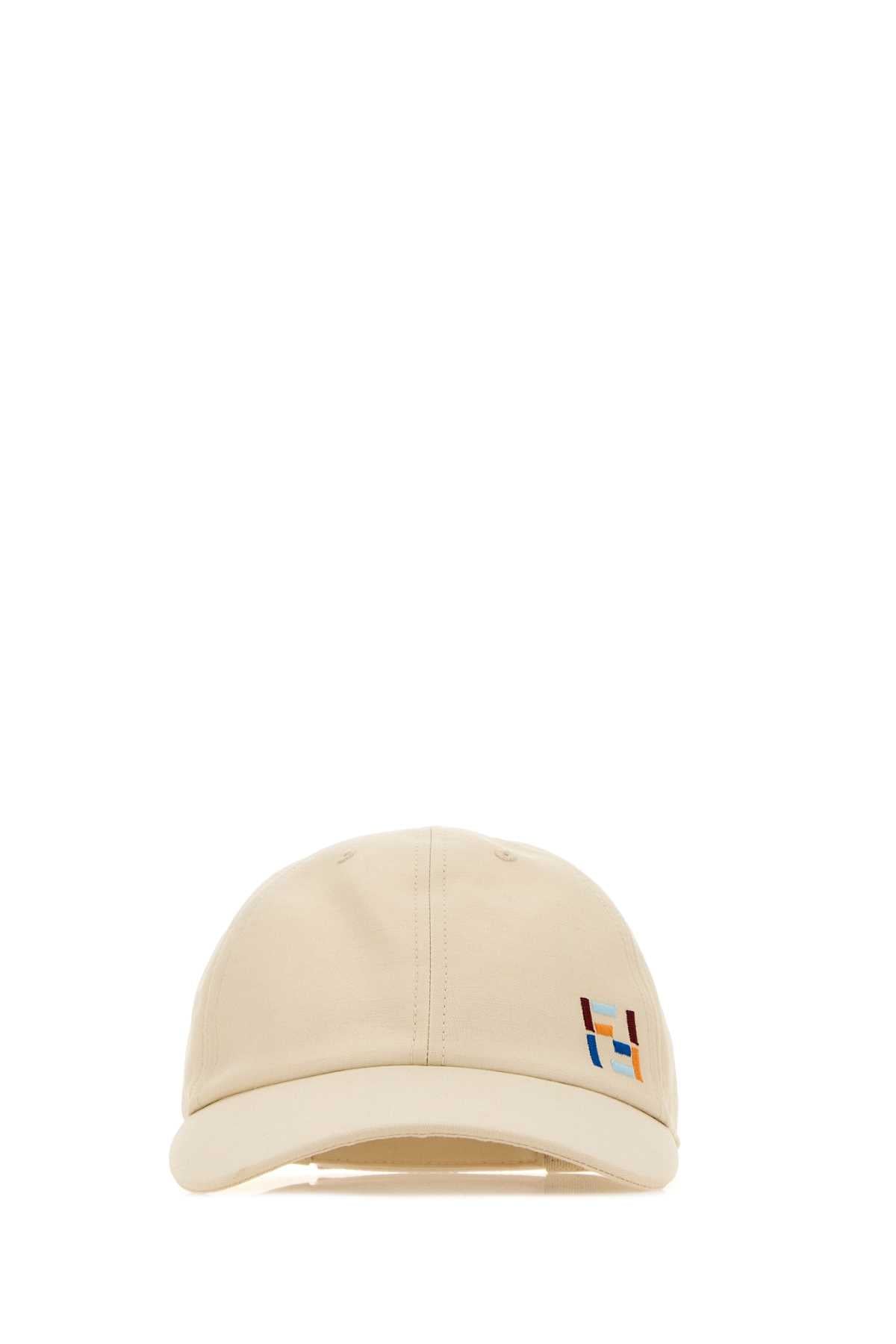 Fendi Men White Cotton Blend Baseball Cap FENDI