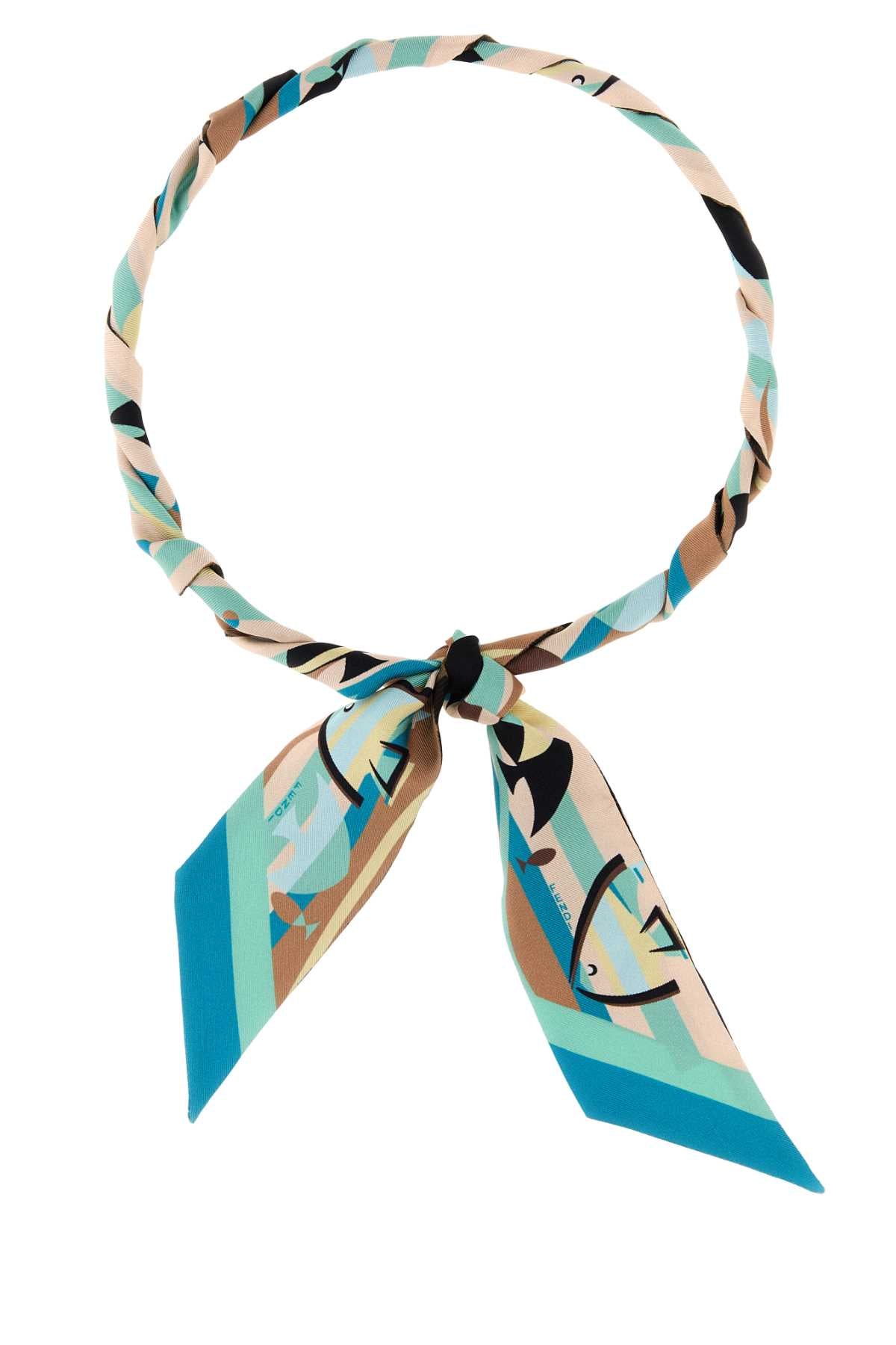 Fendi Women Printed Silk Reversible Foulard FENDI