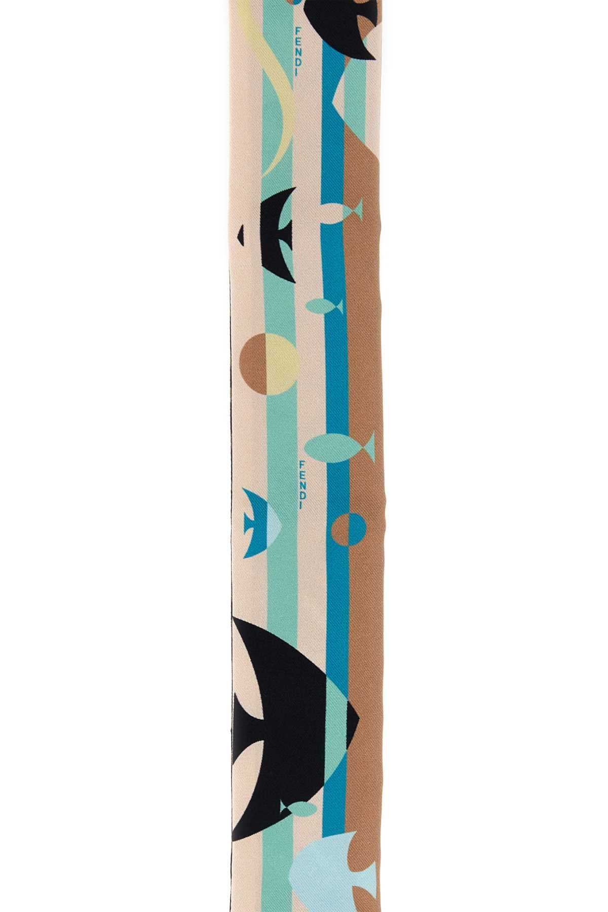 Fendi Women Printed Silk Reversible Foulard FENDI