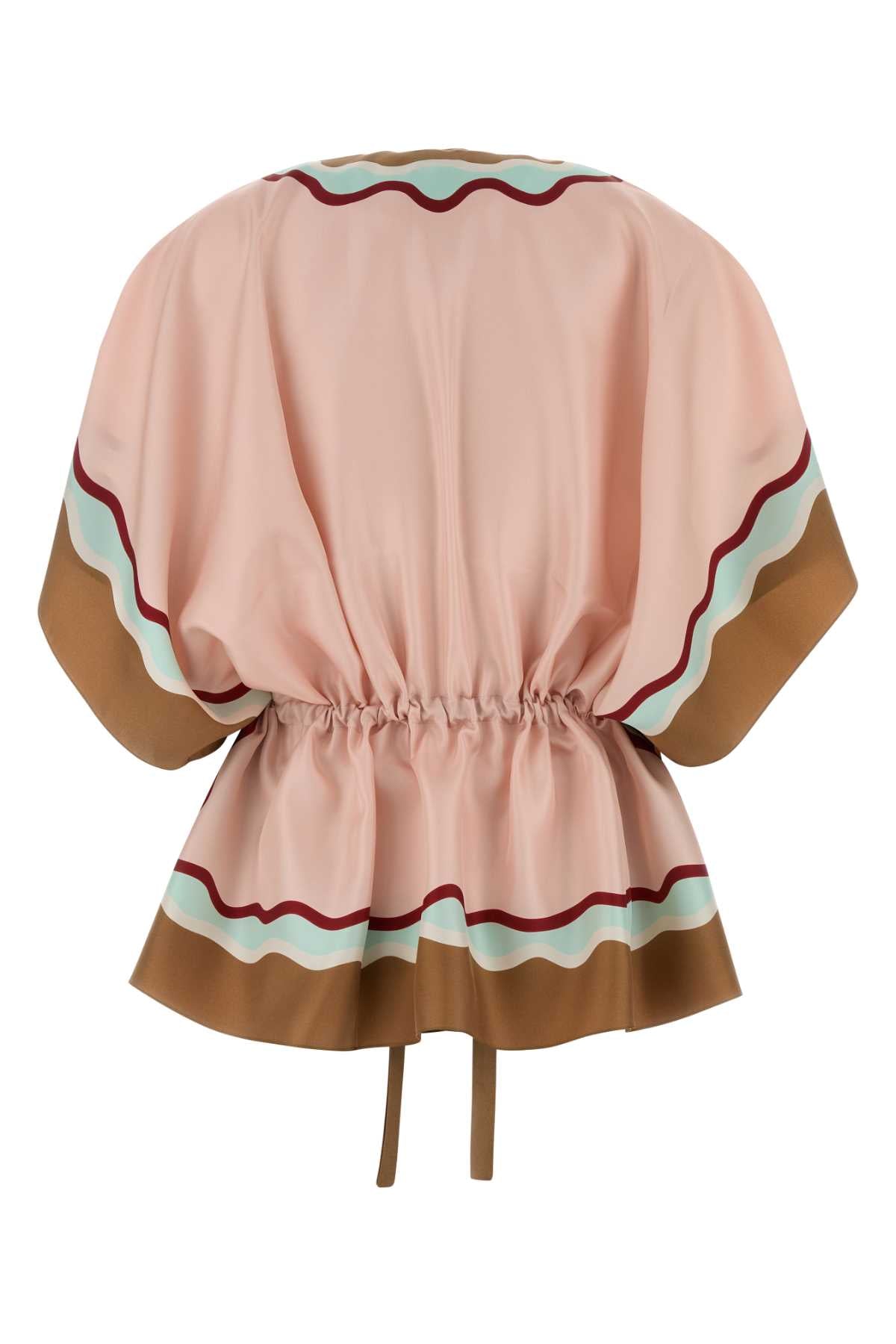 Fendi Women Printed Silk Poncho FENDI