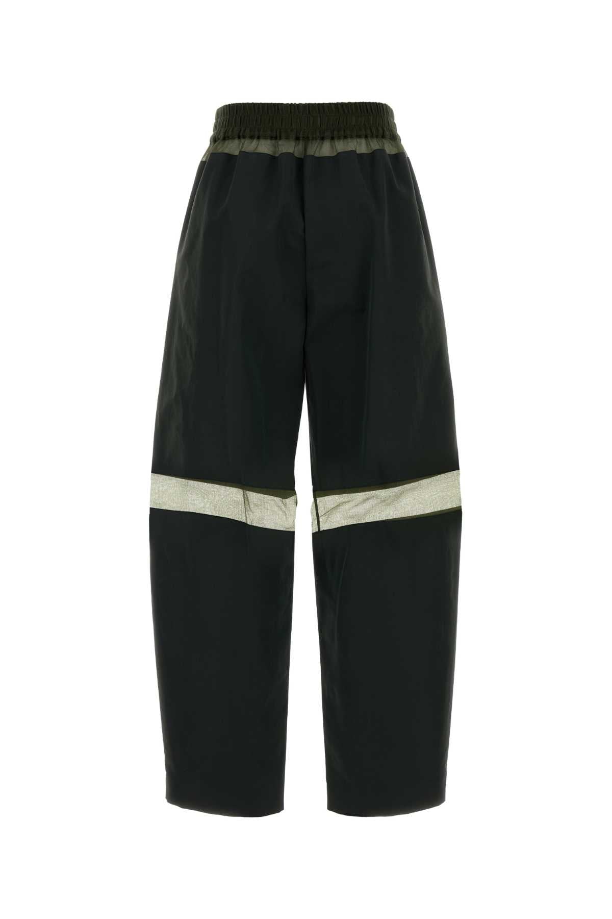 Fendi Women Olive Green Cotton Blend Pant FENDI