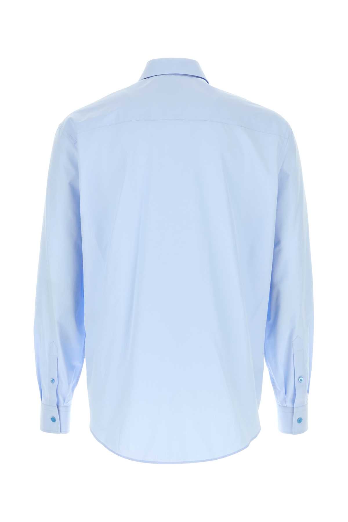 Fendi Men Light Blue Poplin Shirt FENDI