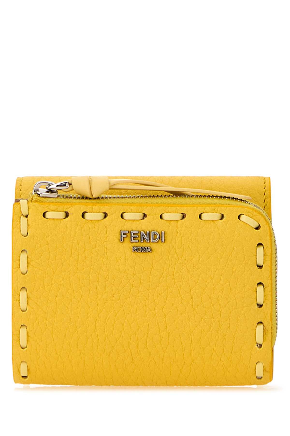 Fendi Women Yellow Leather Wallet FENDI